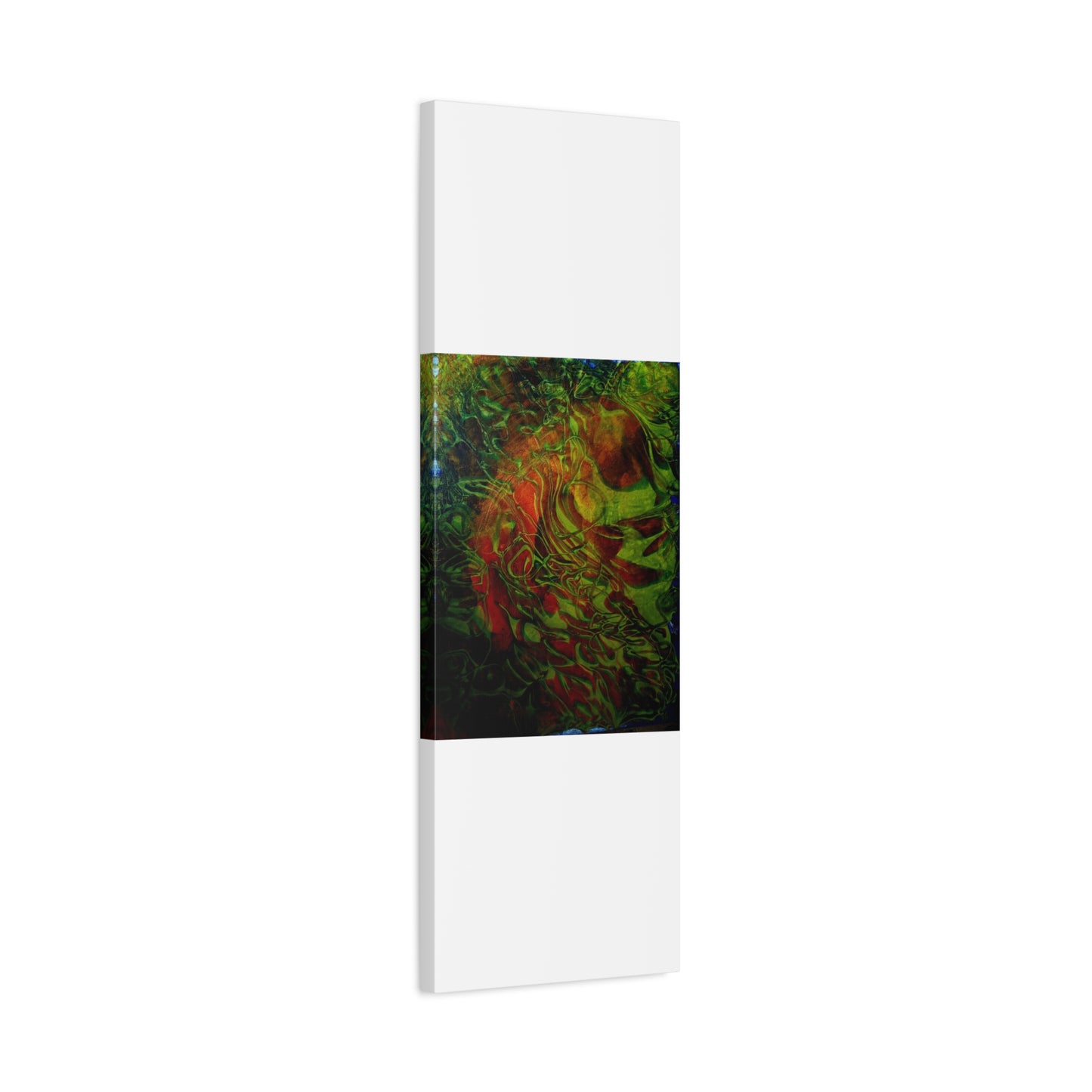 Abstract Green & Red Fluid Art Canvas Print