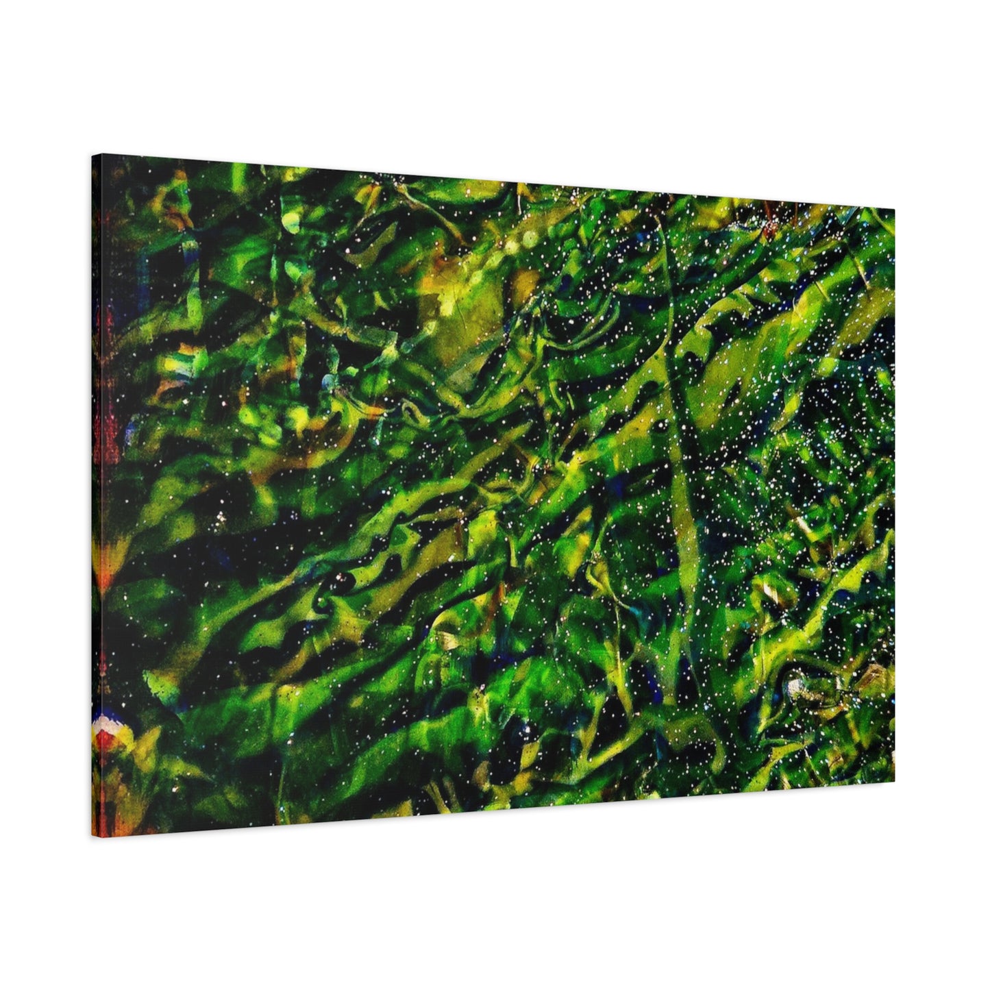 Confessions - Abstract Green Texture Canvas - Matte Stretched Wall Art
