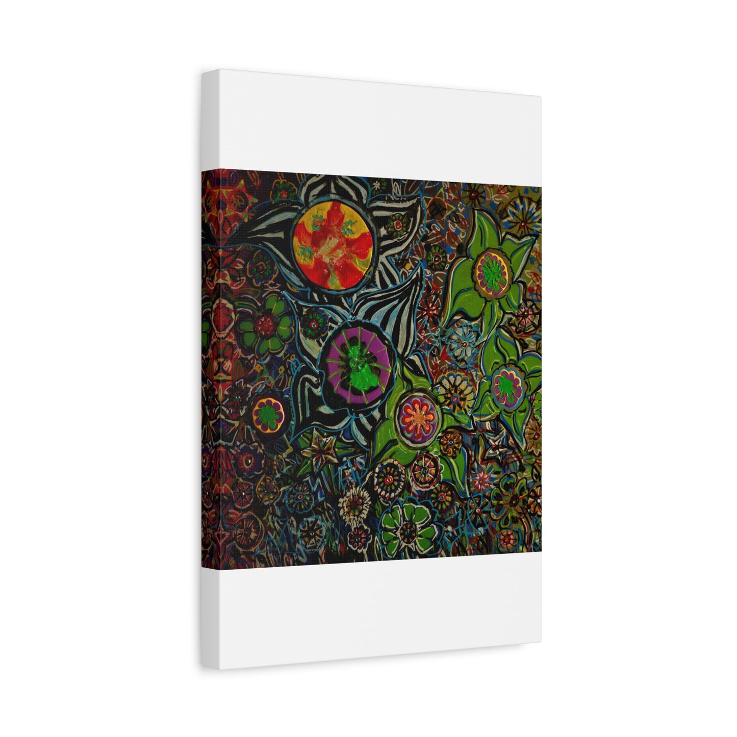 Urban_gardening-03 - Psychedelic Floral Canvas Print — Vibrant Abstract Garden Wall Art
