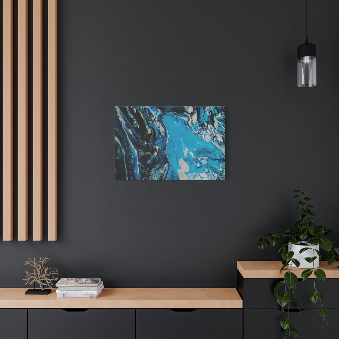 Blue Ocean Abstract Matte Canvas Print — Stretched Wall Art