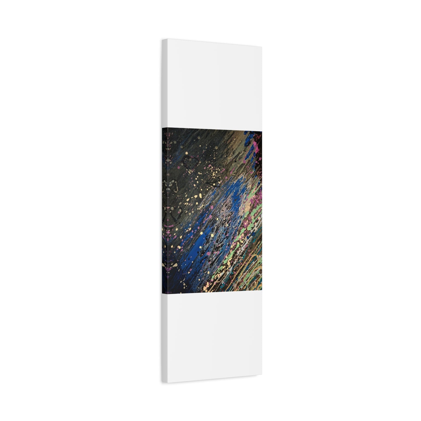 Abstract Splatter Matte Canvas Print — Colorful Fluid Art Wall Decor, Stretched 1.25"
