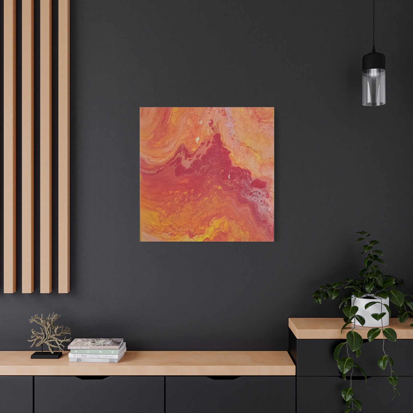 Abstract Pepto Popured - Sunset Swirl Matte Canvas Art - Stretched 1.25"