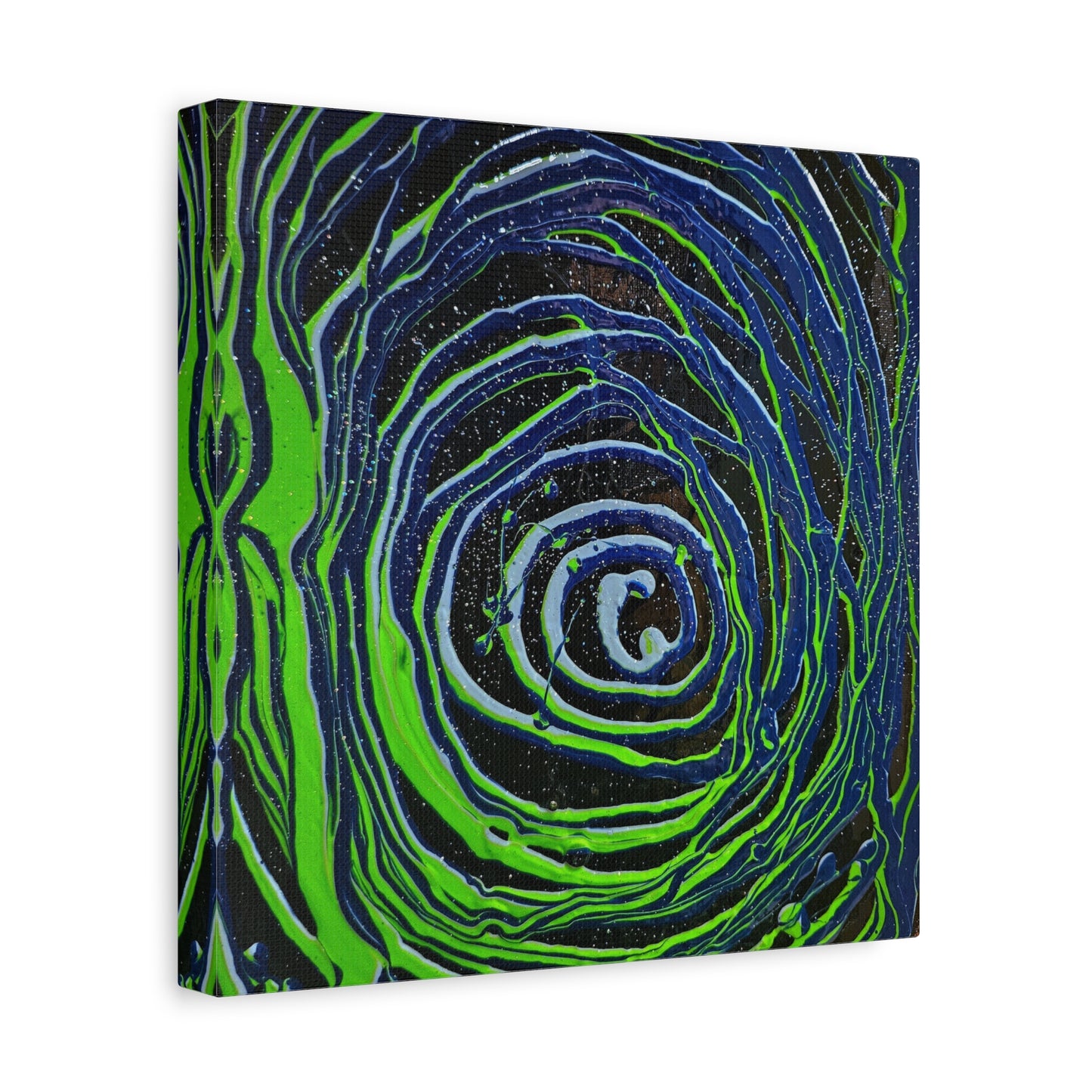 Abstract Green Swirl Matte Canvas Art — Stretched 1.25" Wall Décor