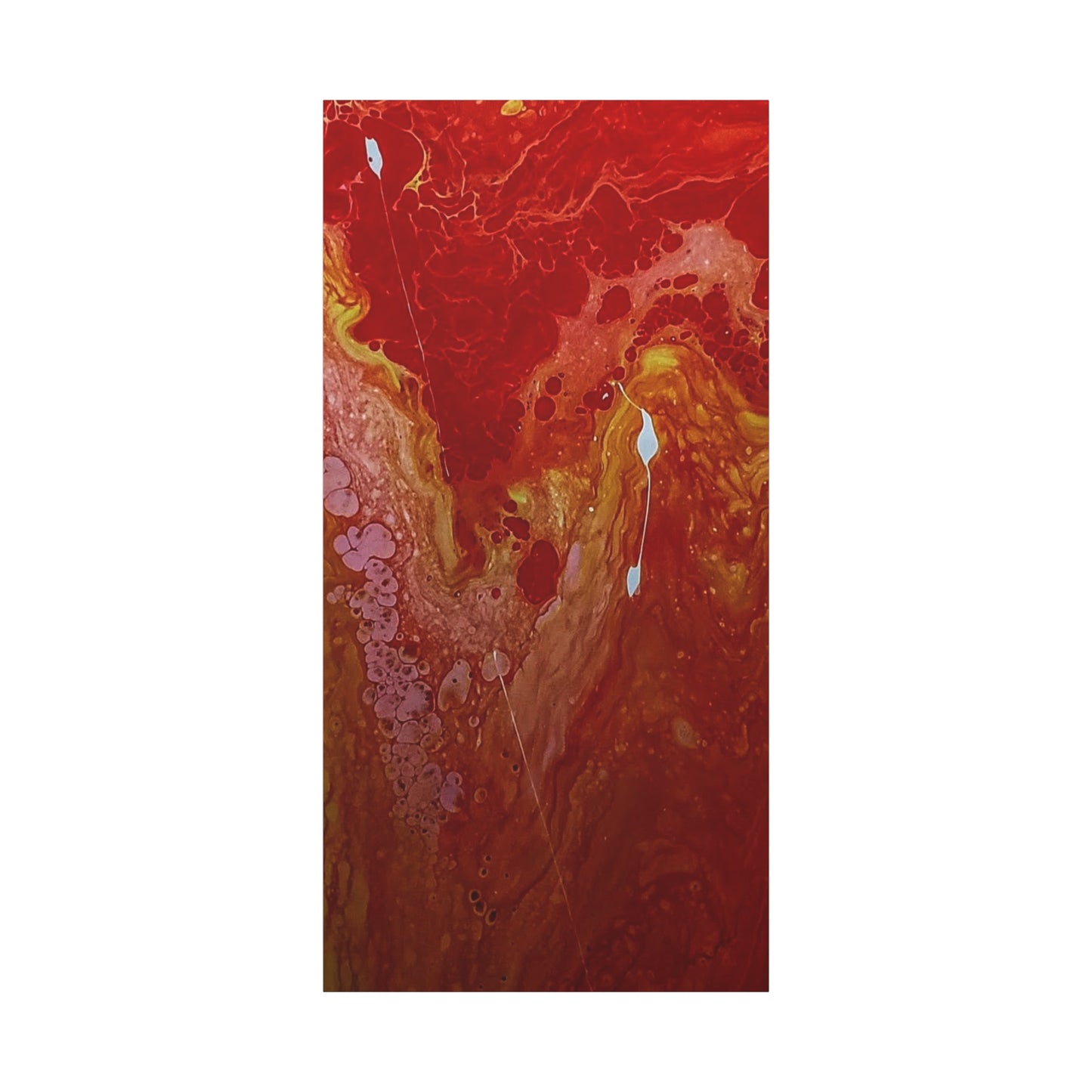 Abstract Red Fluid Art Canvas Print — Matte Stretched Wall Art
