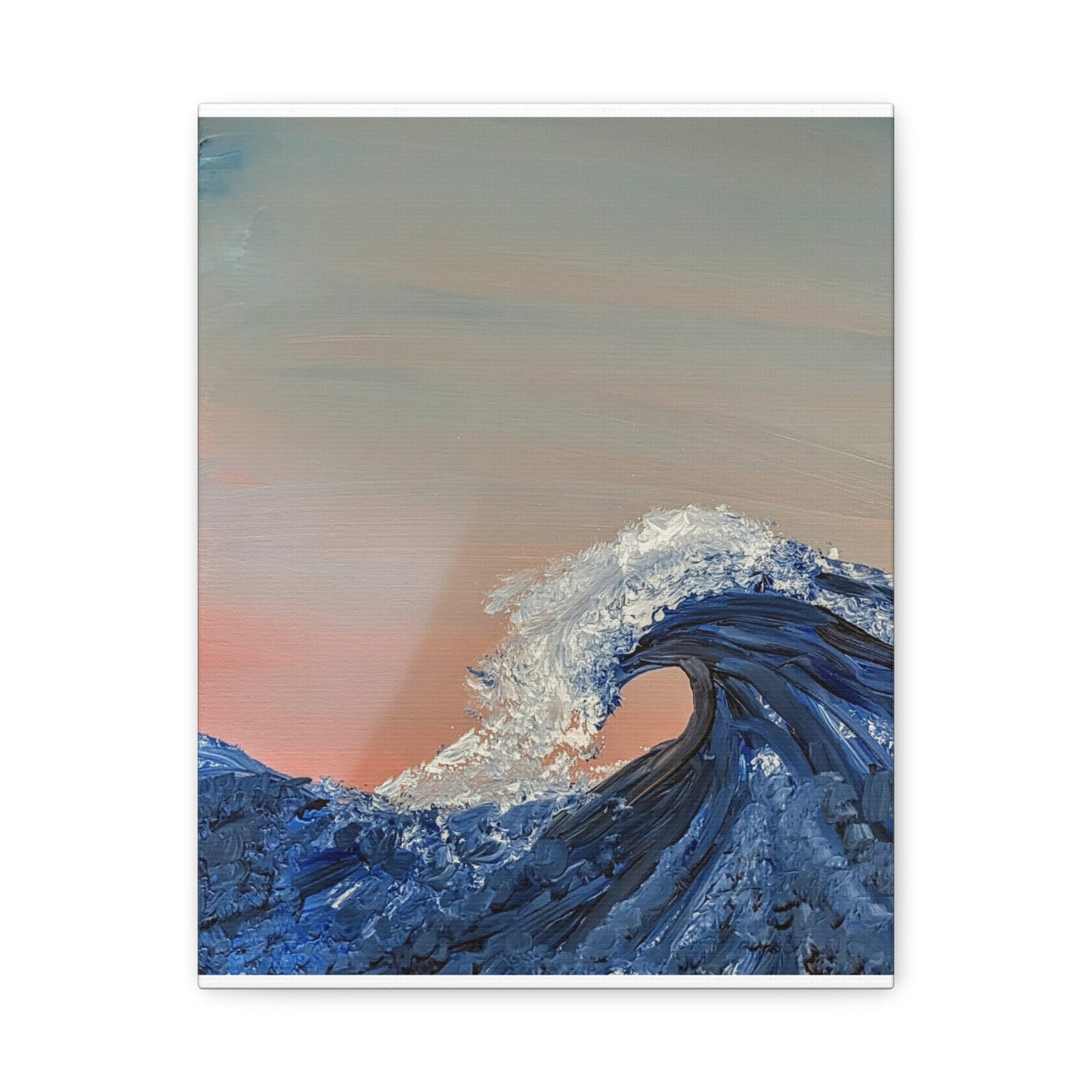 California_Coast - Ocean Wave Canvas Art — Blue Wave Seascape Matte Stretched Canvas