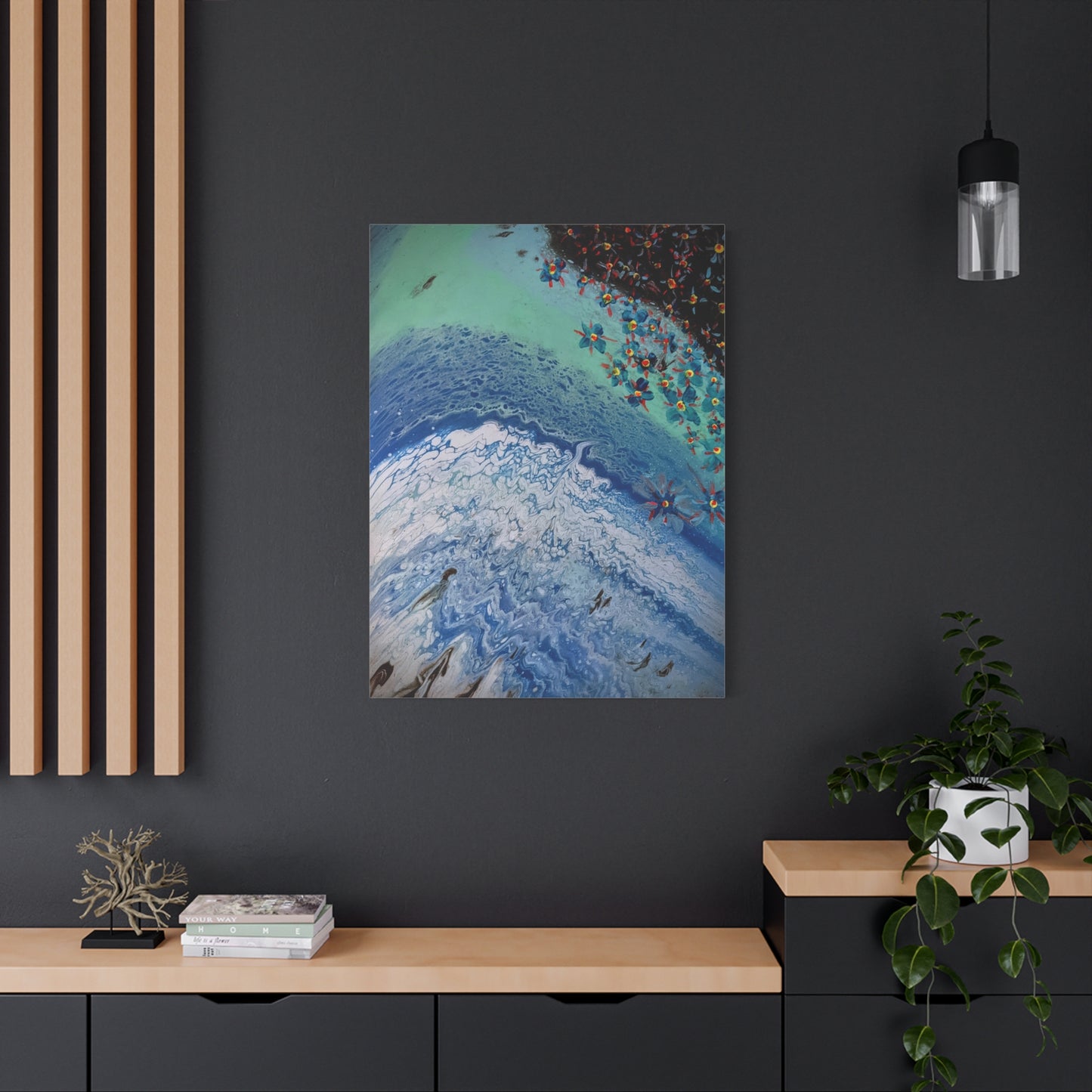 floetrol&flowers - Abstract Matte Canvas Print — Floral Accents Stretched Wall Art