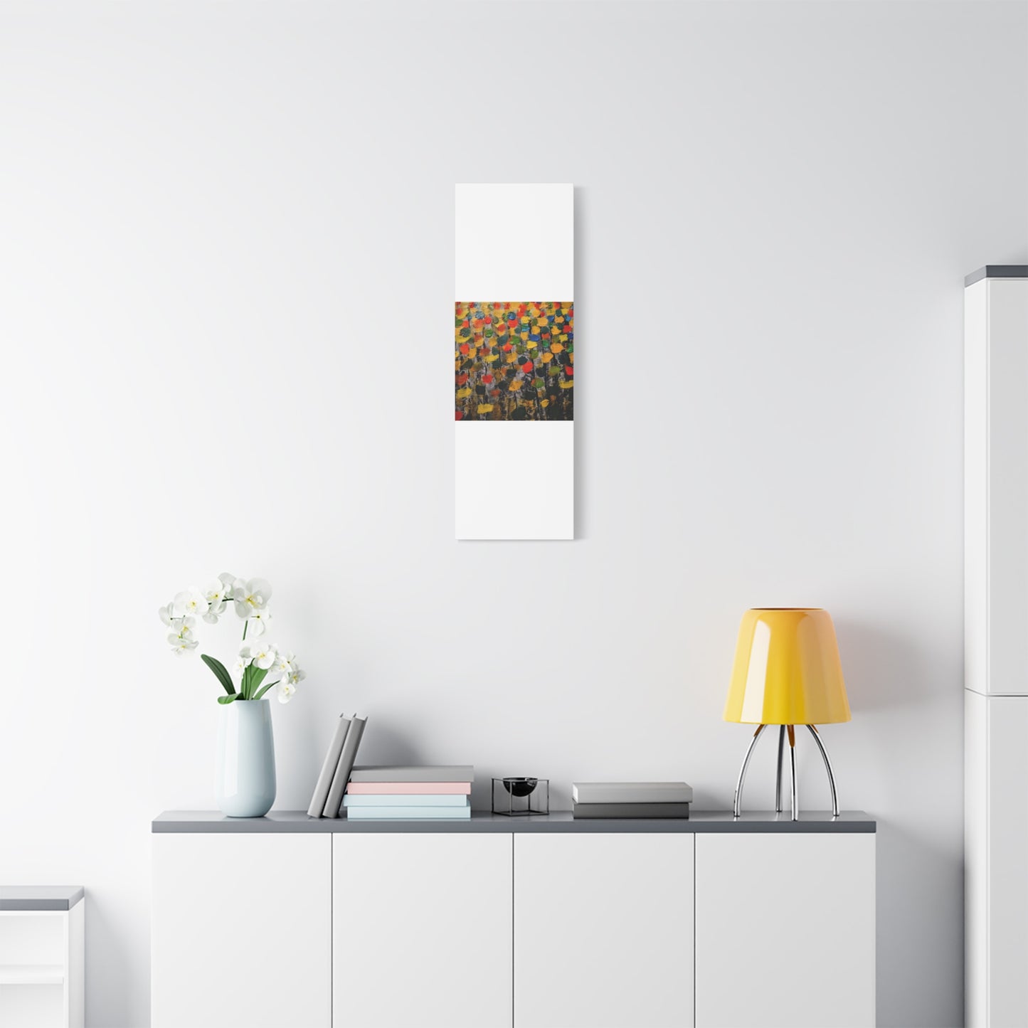 birch trees with color strokes - Abstract Color Bloom Matte Canvas Wall Art — Stretched 1.25"