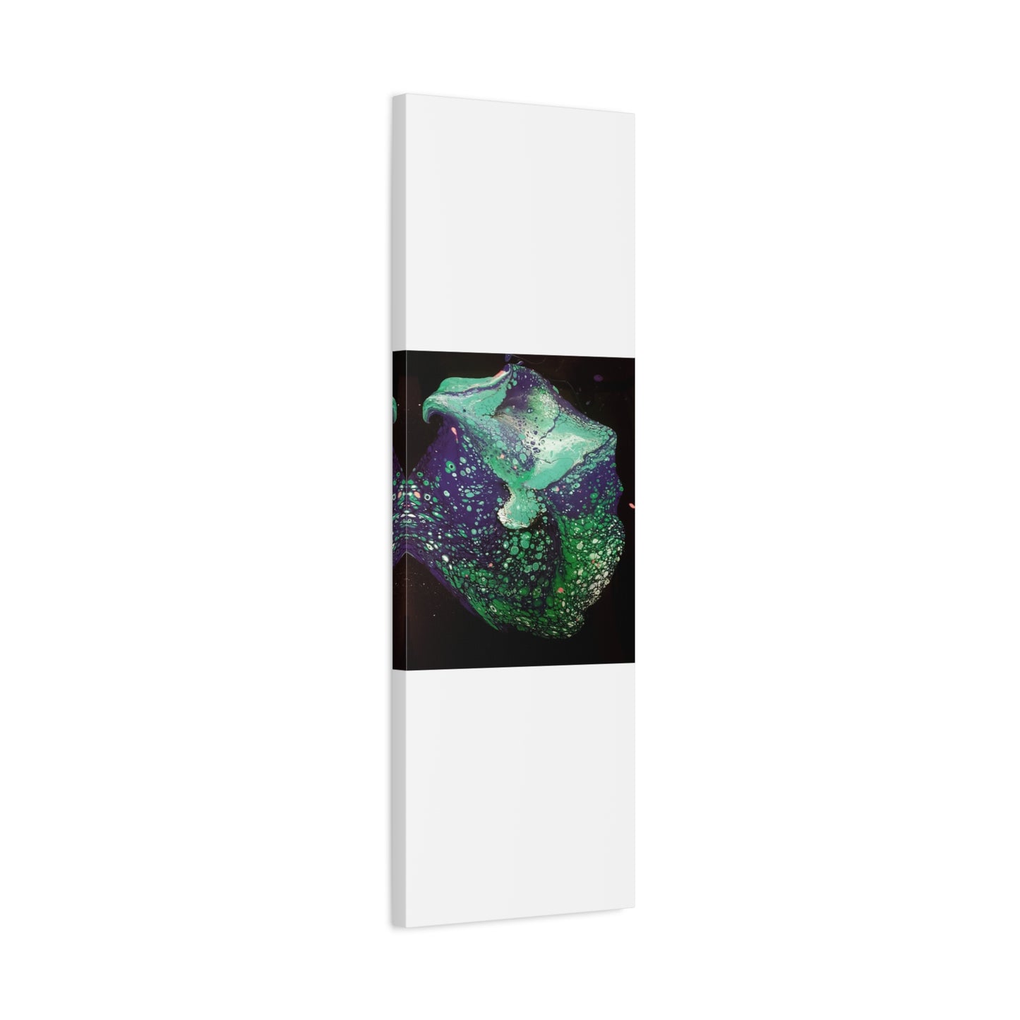 Abstract Green & Teal Fluid Art Canvas Print - Matte Stretched Wall Art