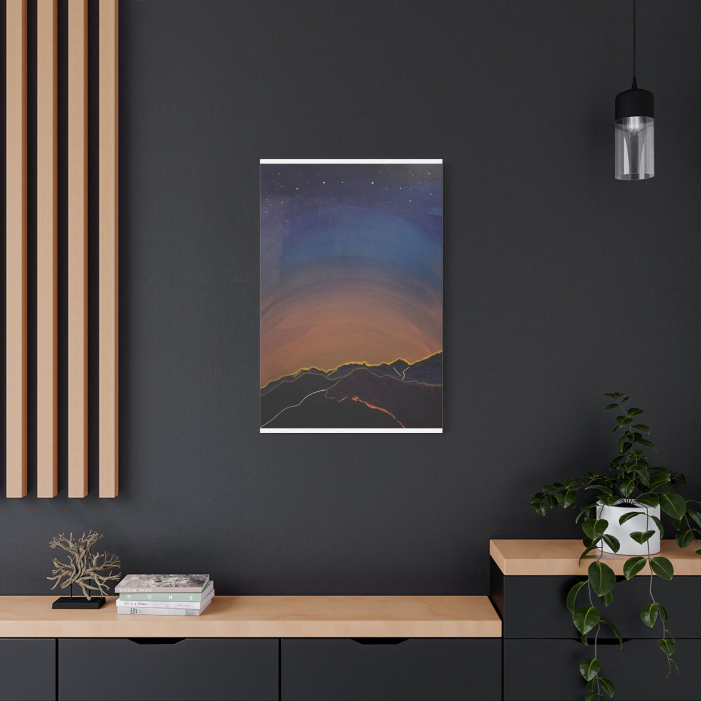 Sunset Mountain Canvas Wall Art - first light — Matte Stretched Landscape Print