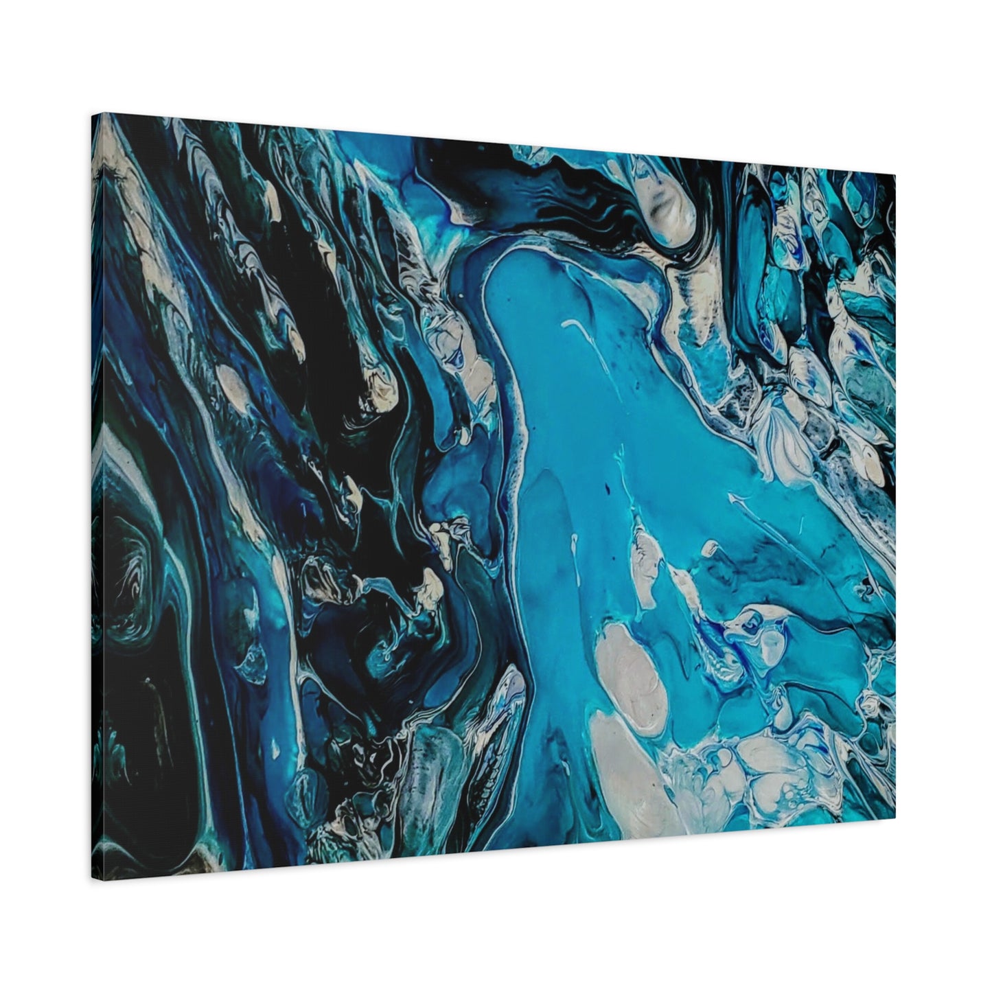 Blue Ocean Abstract Matte Canvas Print — Stretched Wall Art