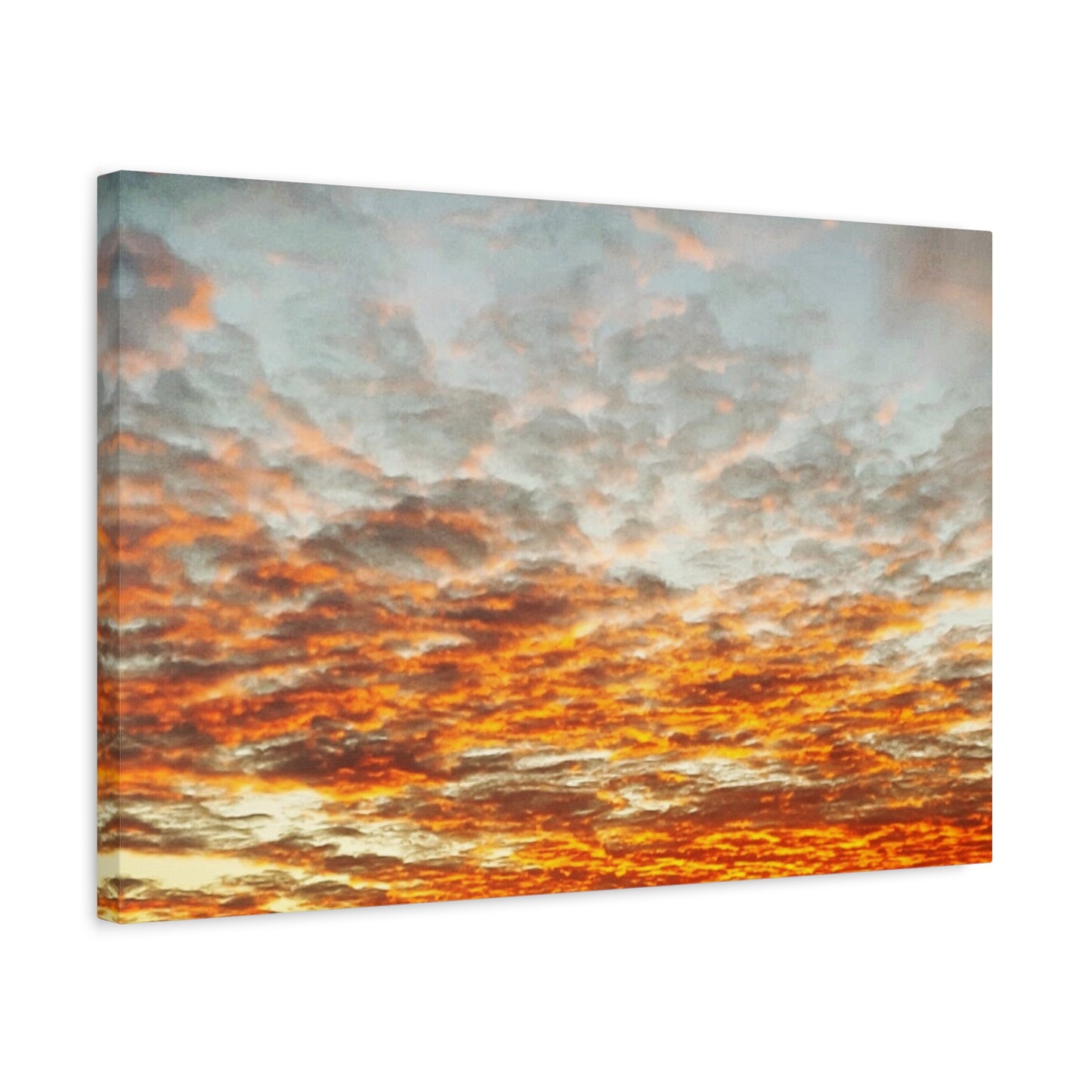 Sunset Sky Canvas Print — Orange Cloudscape Matte Stretched Wall Art