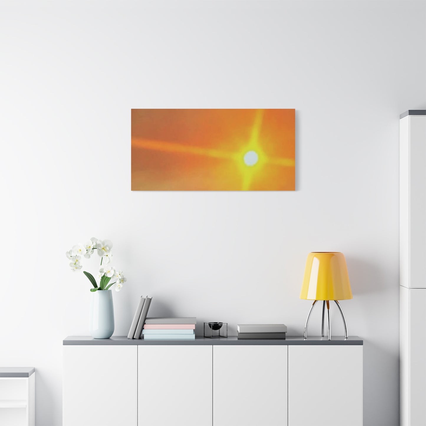 Sunburst Sunset Canvas Print — Warm Abstract Wall Art