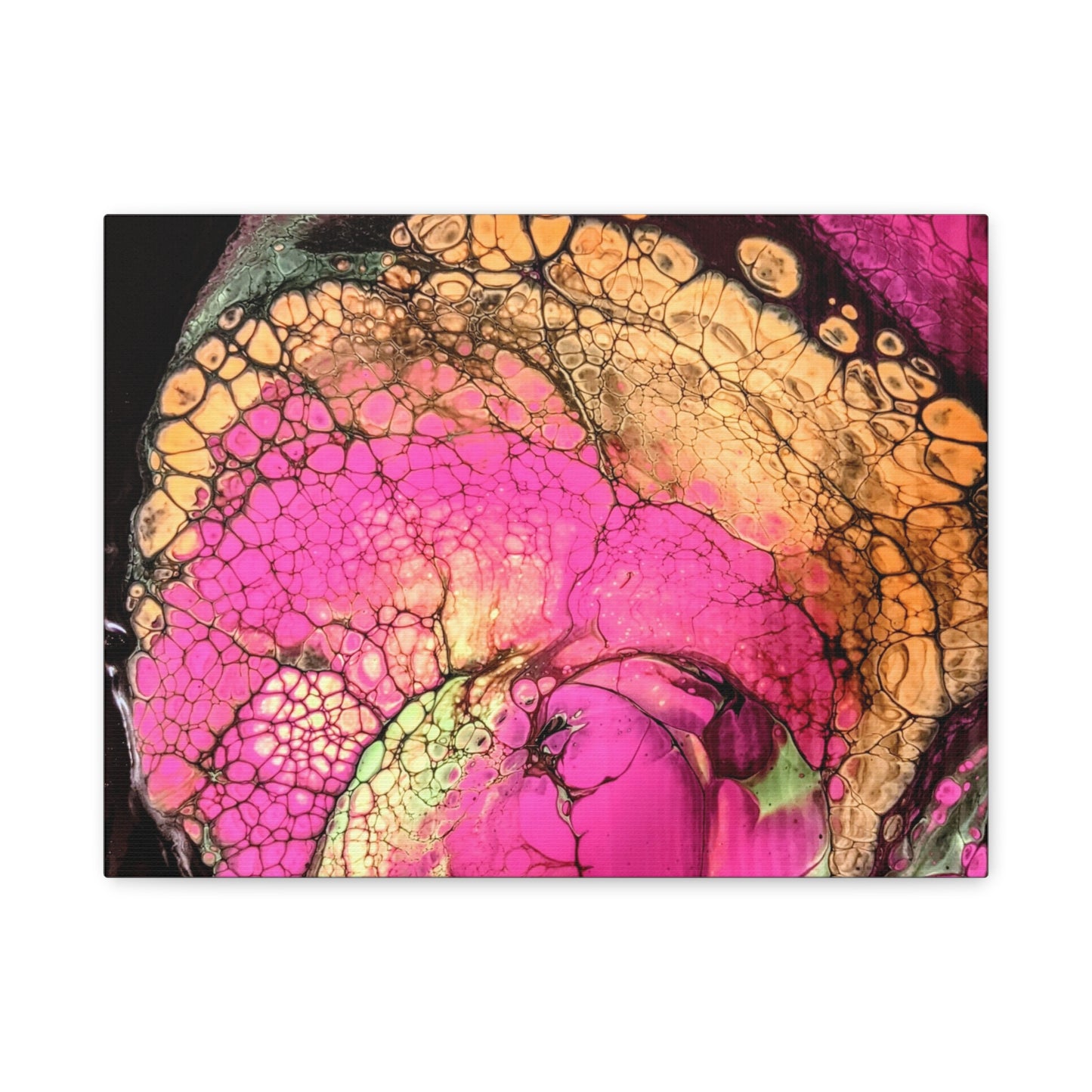 Abstract Pink & Gold Fluid Art Canvas