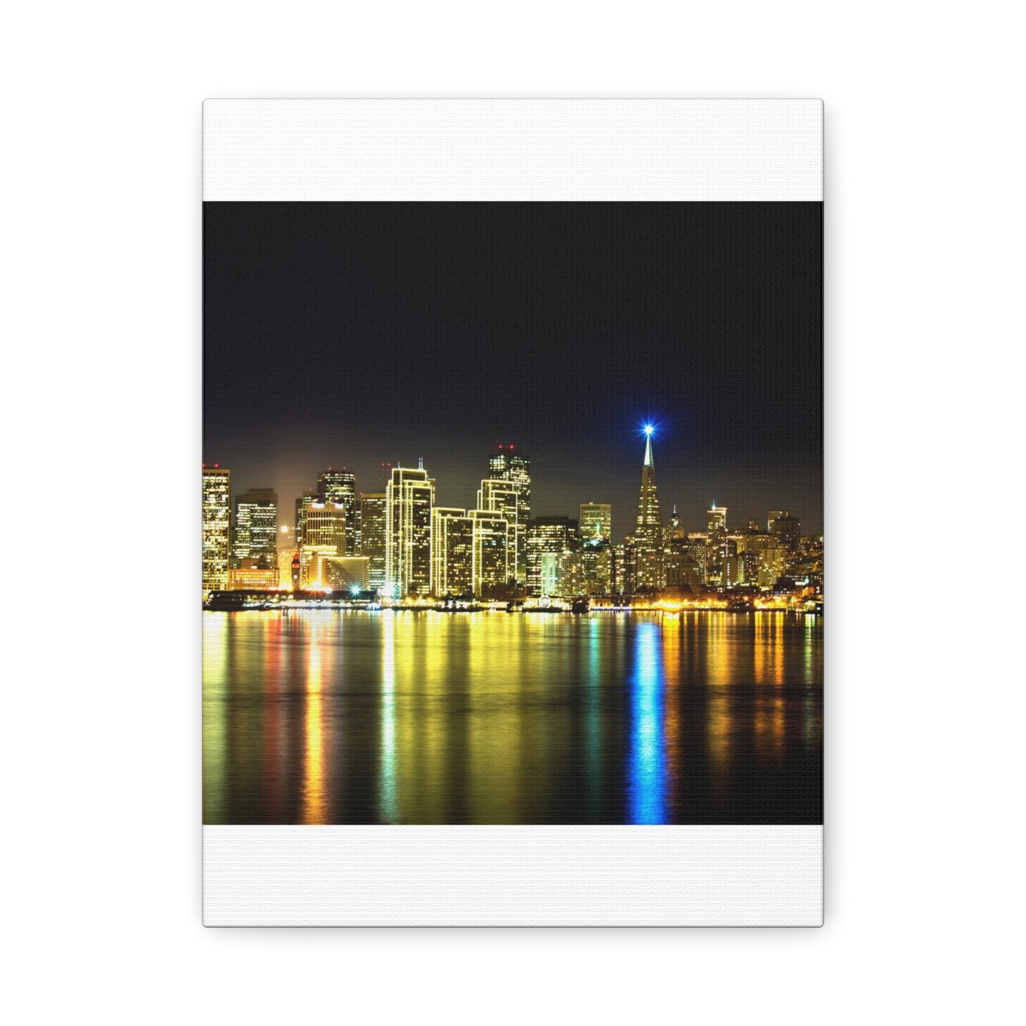 San Francisco Night Skyline Matte Canvas Print — Stretched 1.25"
