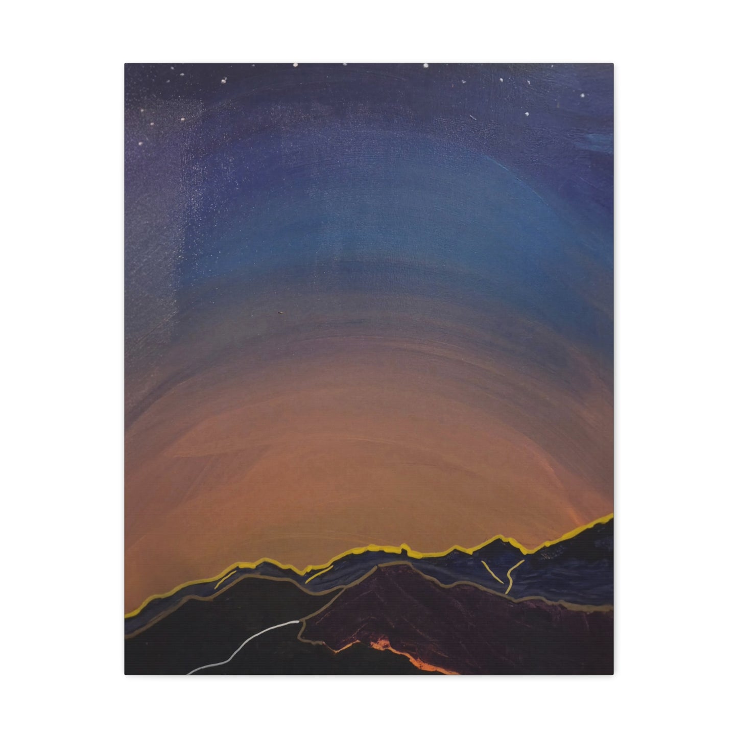 Sunset Mountain Canvas Wall Art - first light — Matte Stretched Landscape Print
