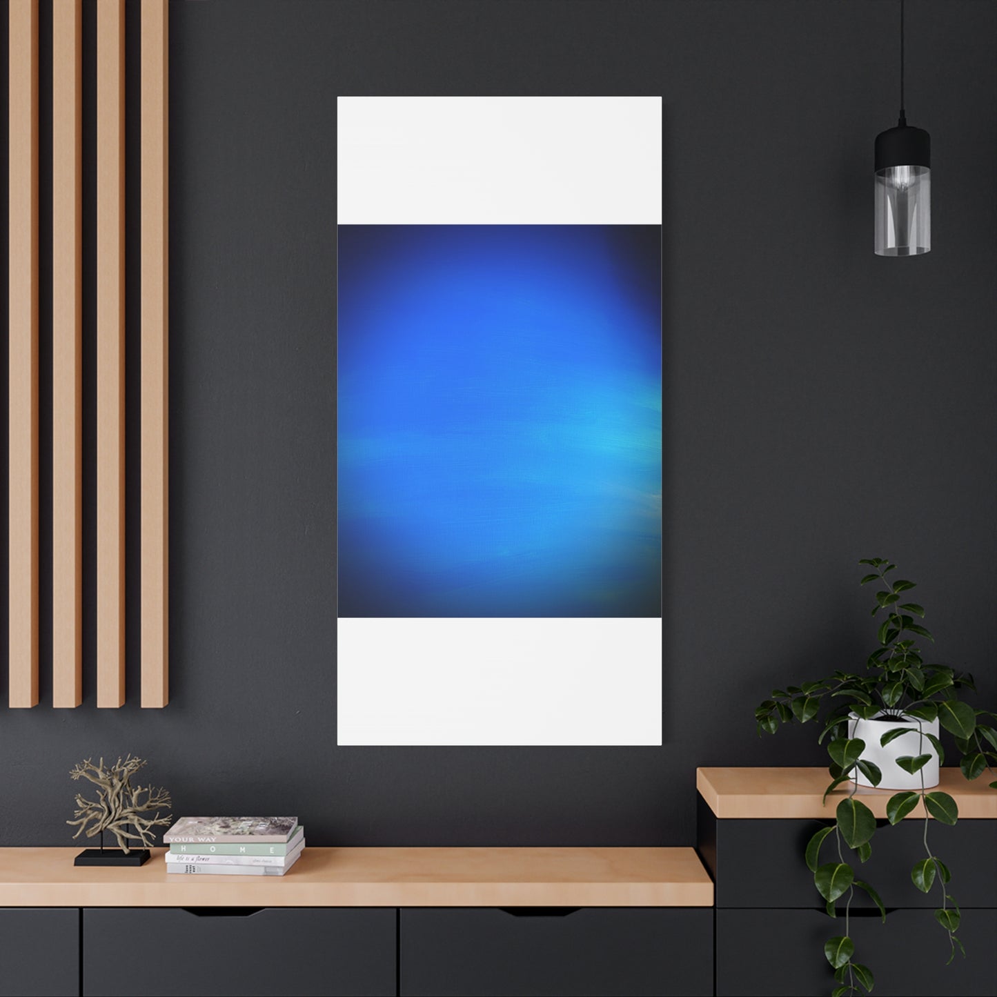 Blue Burst - Gradient Matte Canvas Print — Abstract Ocean Wall Art, Stretched 1.25"