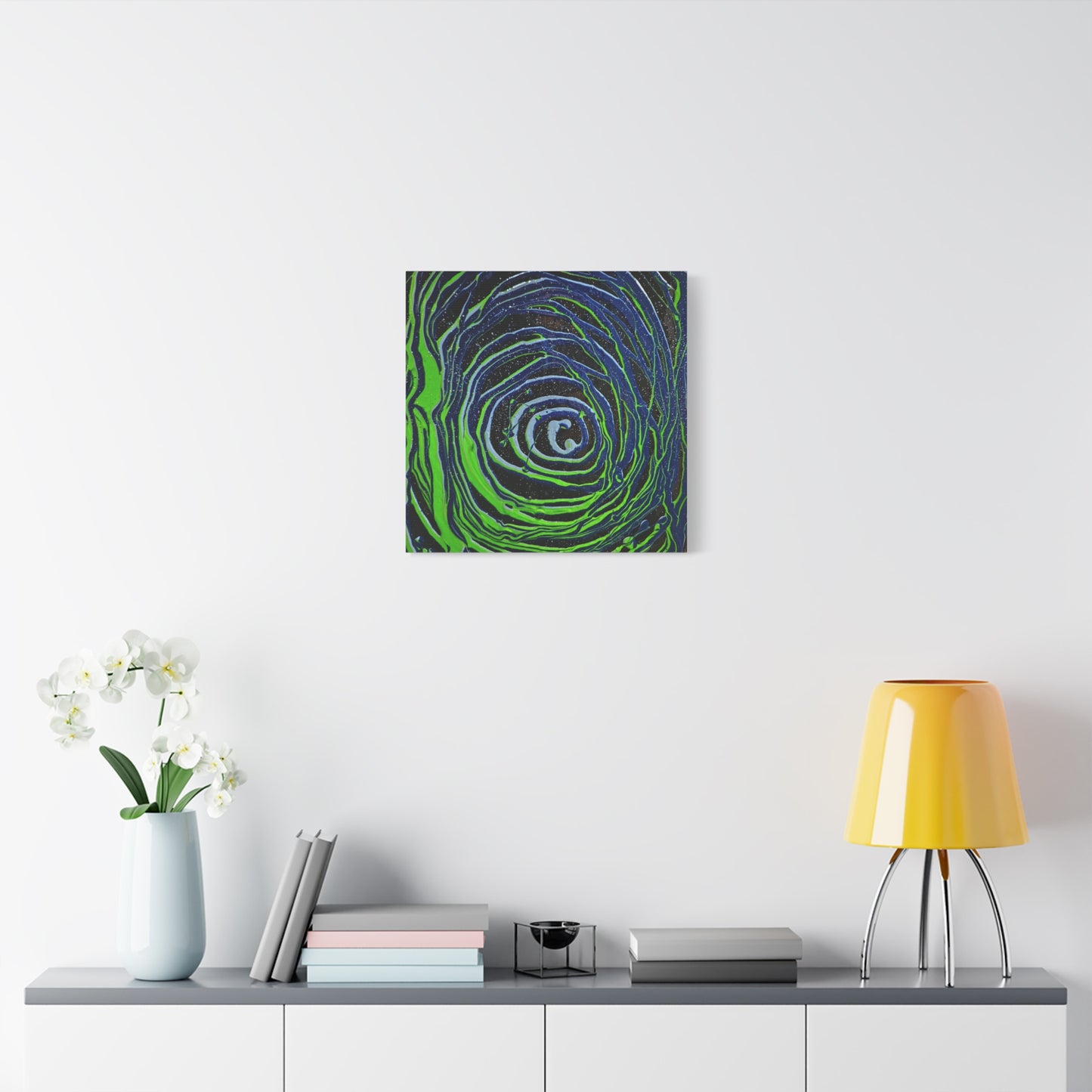 Abstract Green Swirl Matte Canvas Art — Stretched 1.25" Wall Décor