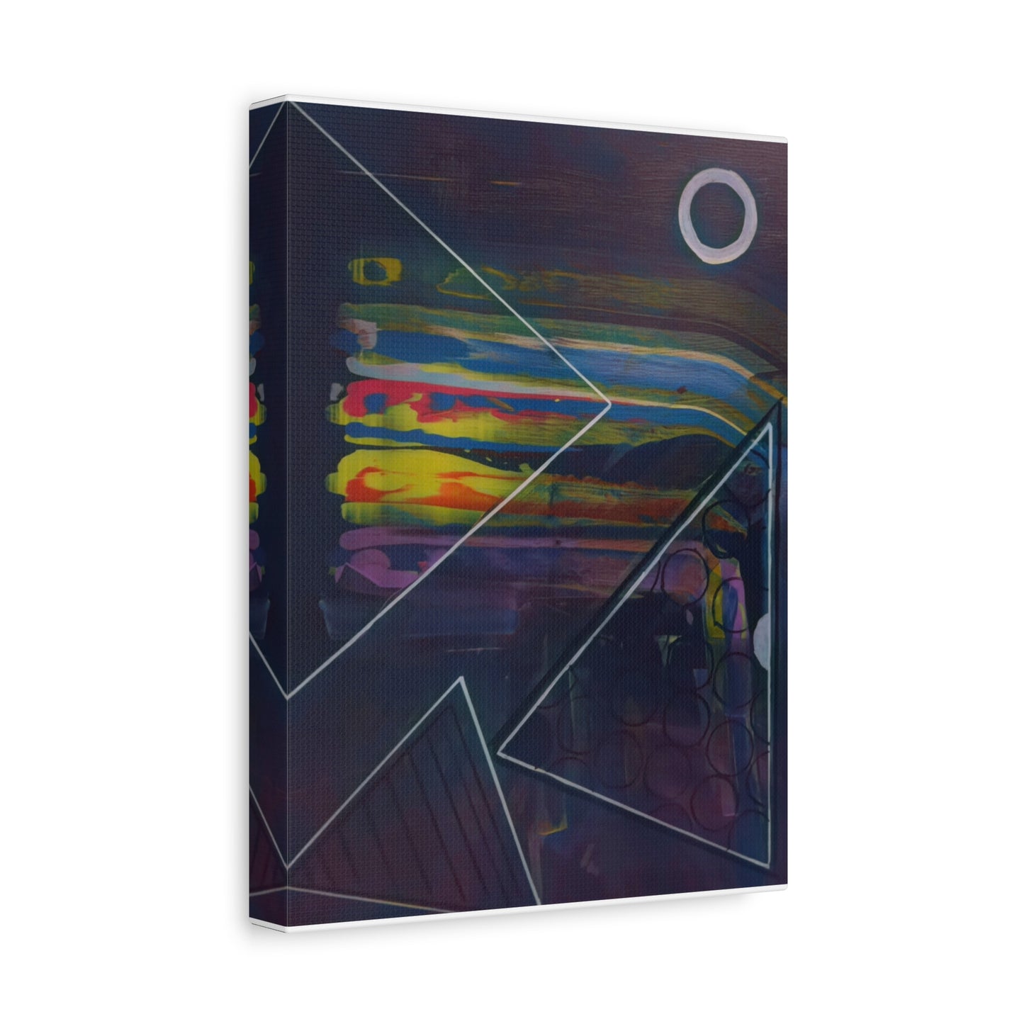 Abstract Geometric Canvas Art - 2025 astronomy – Colorful Drip Triangle Stretched Canvas