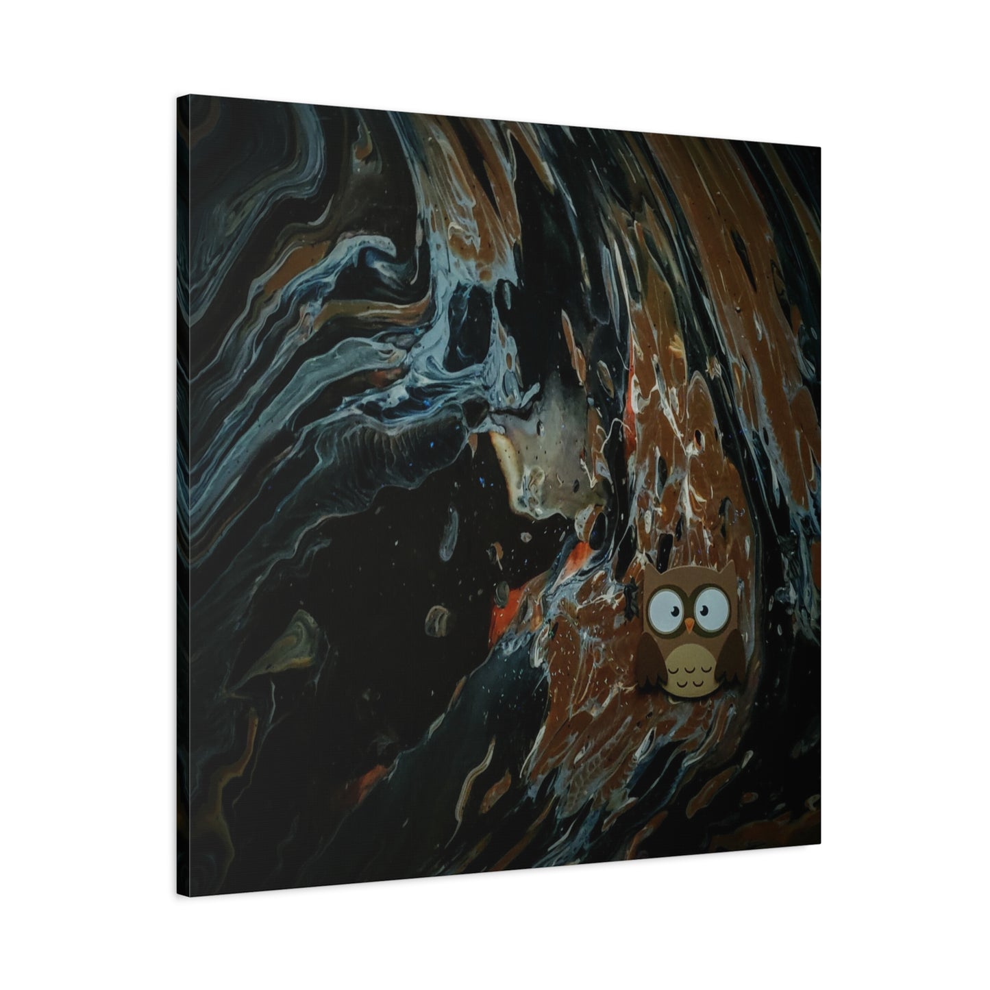 Abstract Swirl Owl Matte Canvas Print