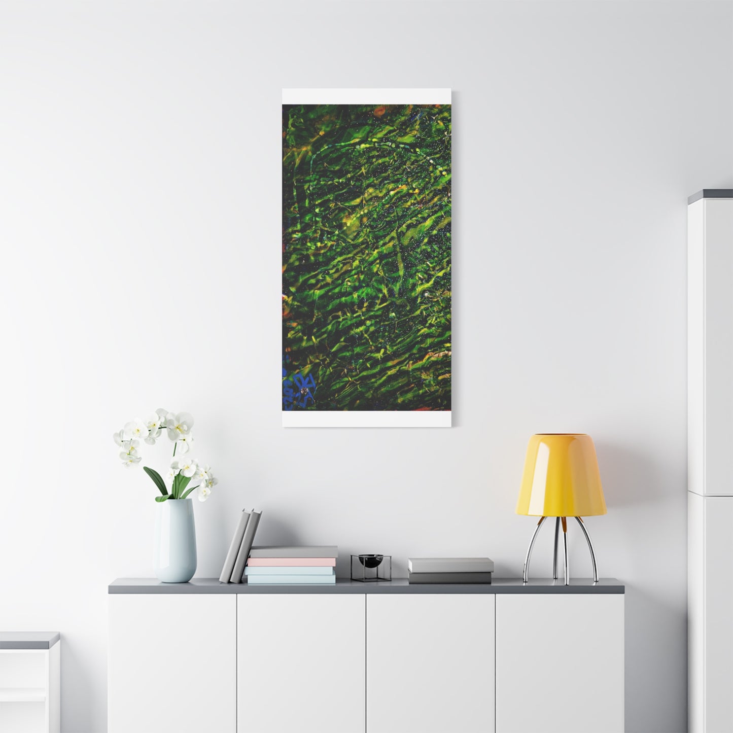 Confessions - Abstract Green Texture Canvas - Matte Stretched Wall Art