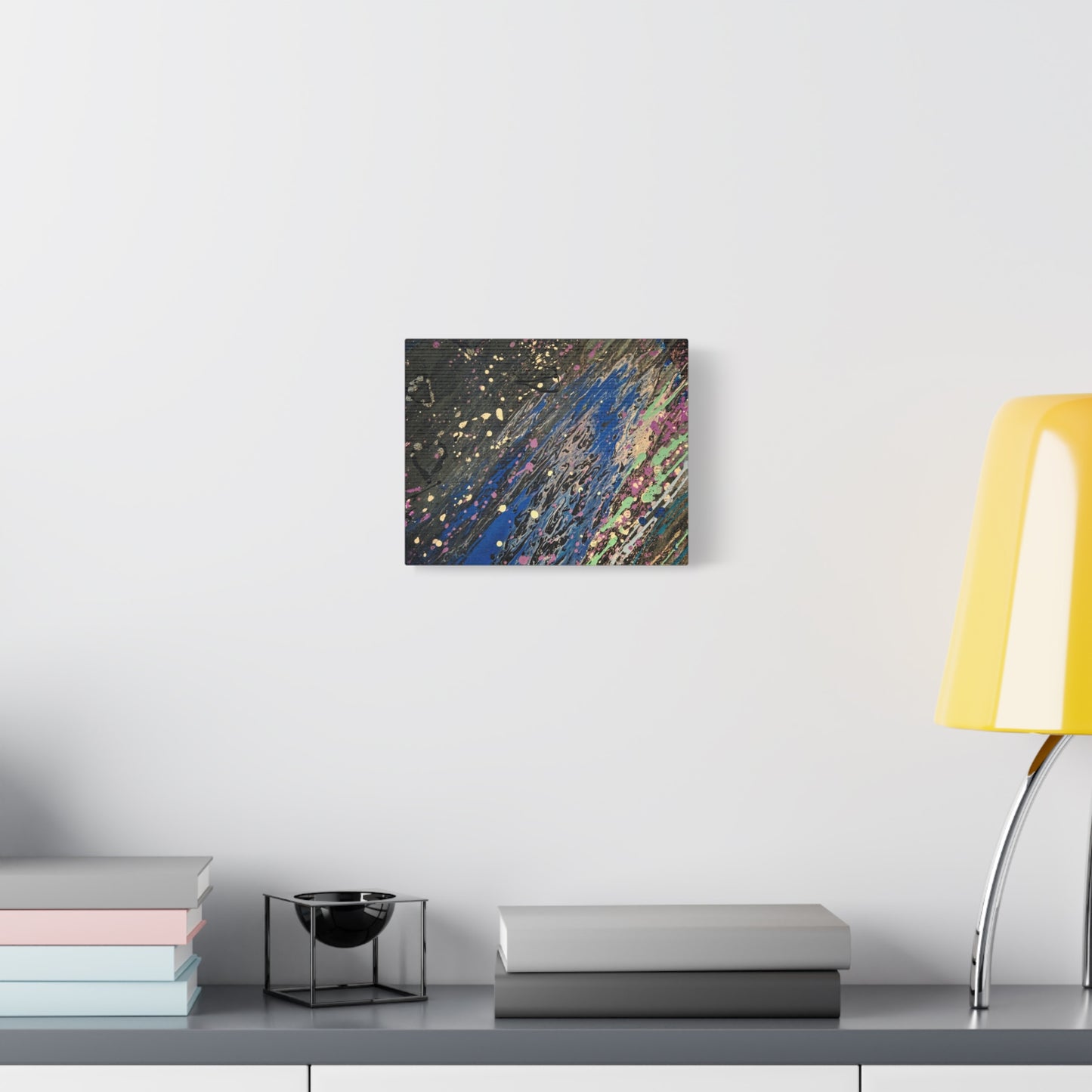 Abstract Splatter Matte Canvas Print — Colorful Fluid Art Wall Decor, Stretched 1.25"