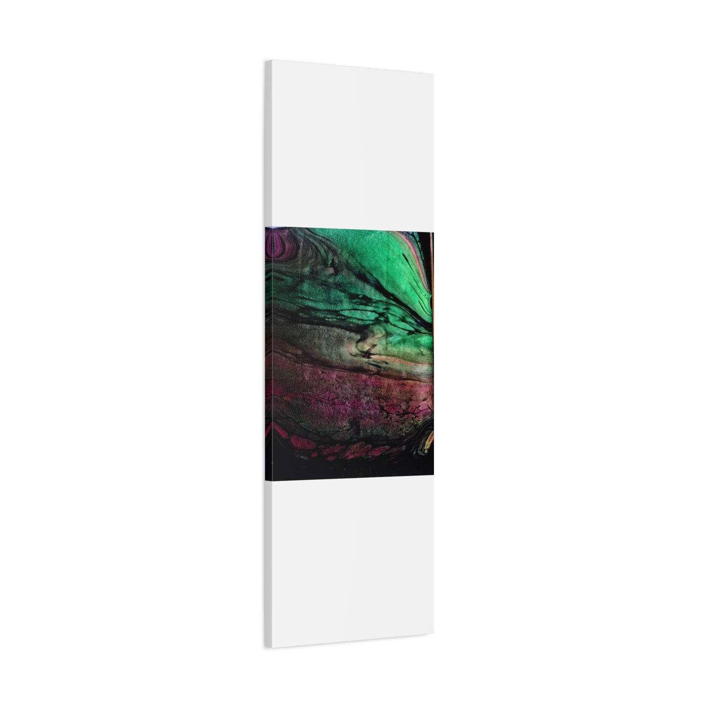 flame tempered pour - Abstract Teal & Magenta Canvas Wall Art — Matte Stretched 1.25"