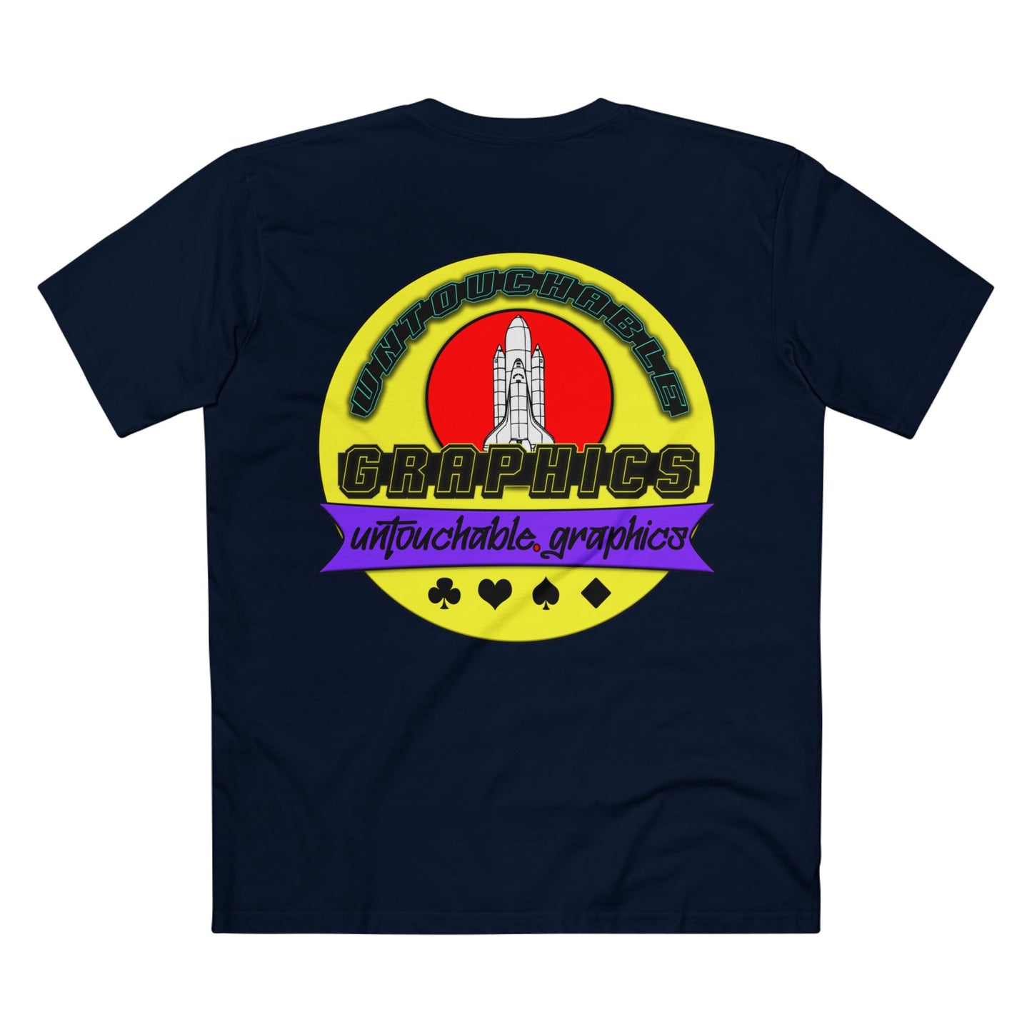 UFO Chest Pocket Tee — Retro Rocket Back Graphic Shirt