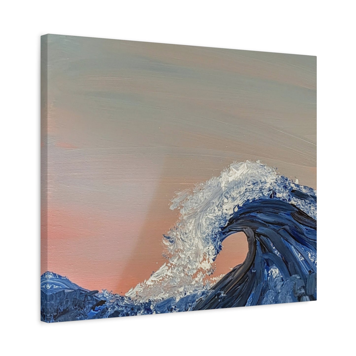 California_Coast - Ocean Wave Canvas Art — Blue Wave Seascape Matte Stretched Canvas