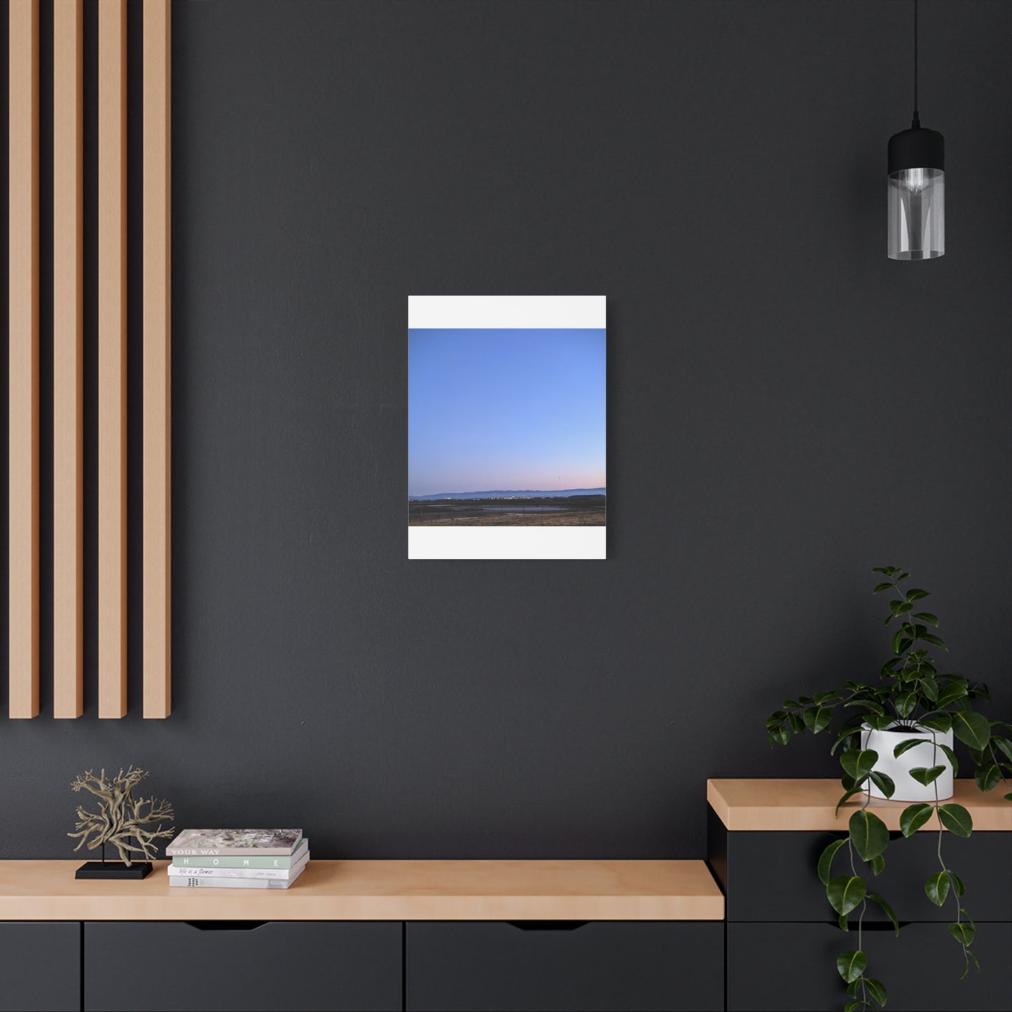 Serene Blue Horizon Matte Canvas Print — Stretched Wall Art