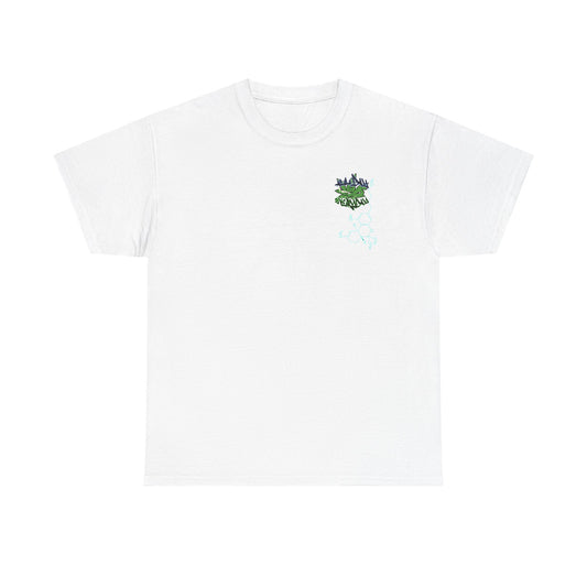 AllDay | Everyday - molecular logo — Green Graffiti Plant Design Chest & Back Print