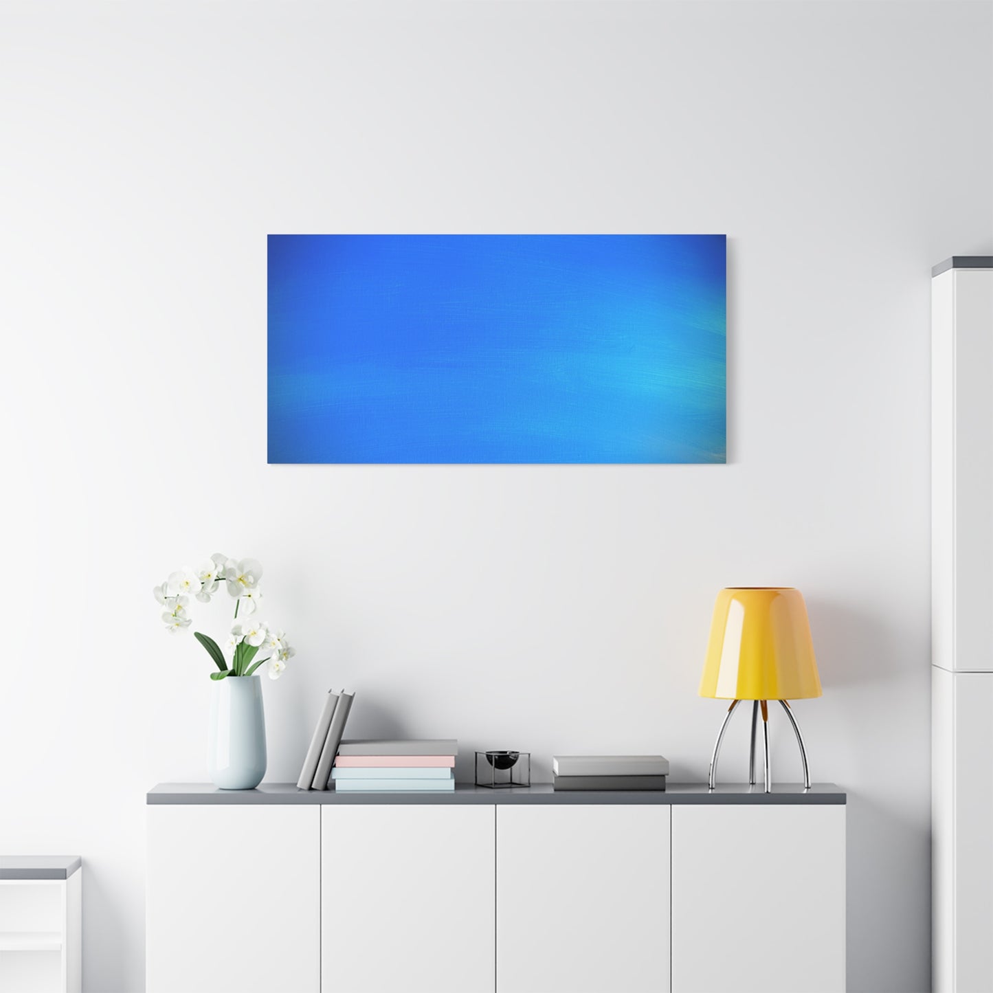 Blue Burst - Gradient Matte Canvas Print — Abstract Ocean Wall Art, Stretched 1.25"