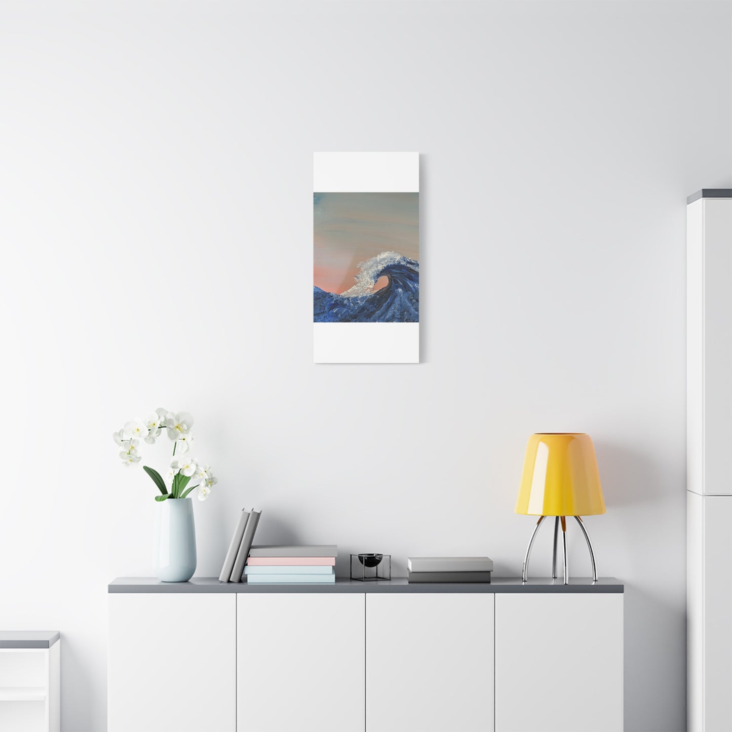 California_Coast - Ocean Wave Canvas Art — Blue Wave Seascape Matte Stretched Canvas