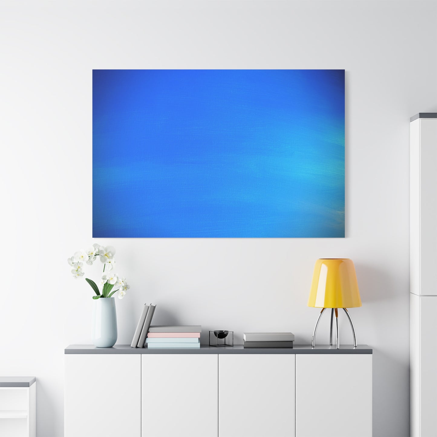 Blue Burst - Gradient Matte Canvas Print — Abstract Ocean Wall Art, Stretched 1.25"