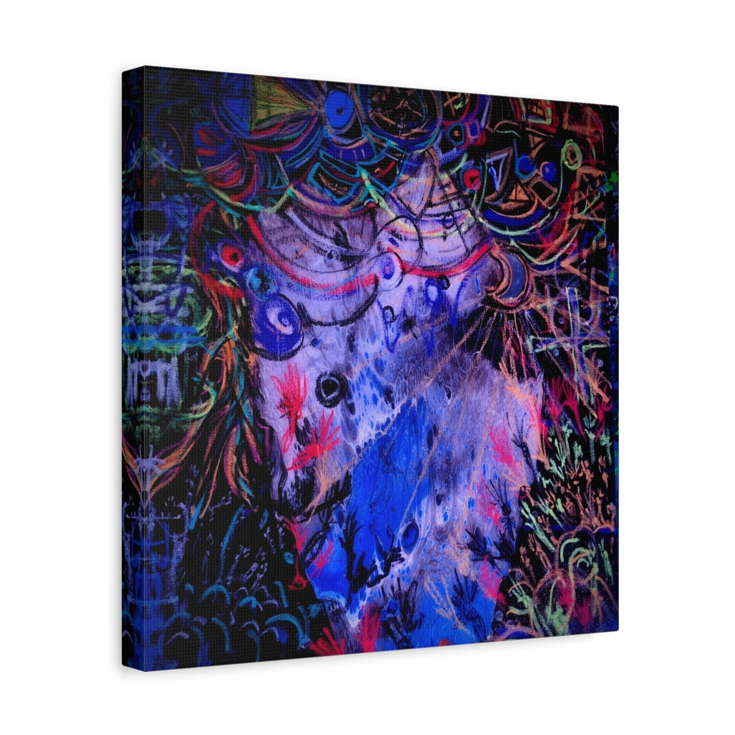 soul_extractions - Abstract Neon Canvas Art - Vibrant Psychedelic Wall Decor