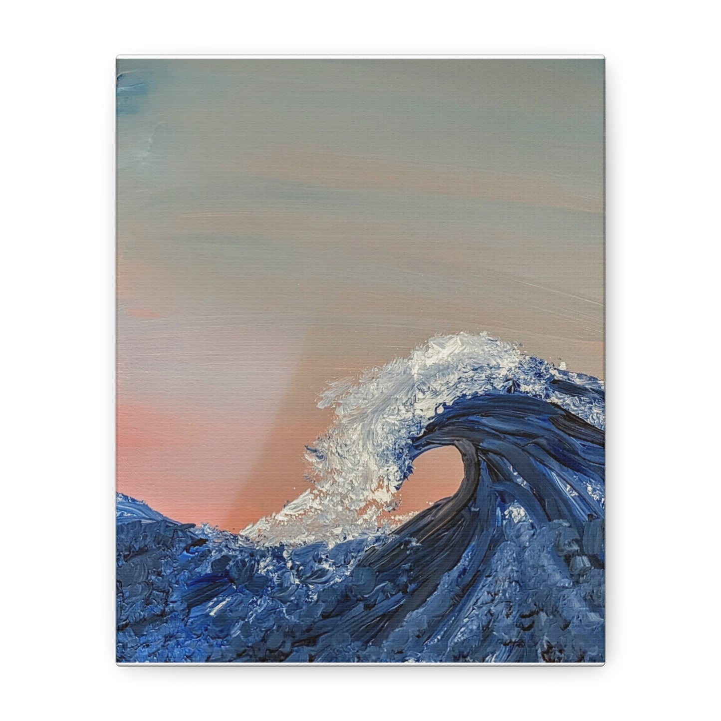 California_Coast - Ocean Wave Canvas Art — Blue Wave Seascape Matte Stretched Canvas