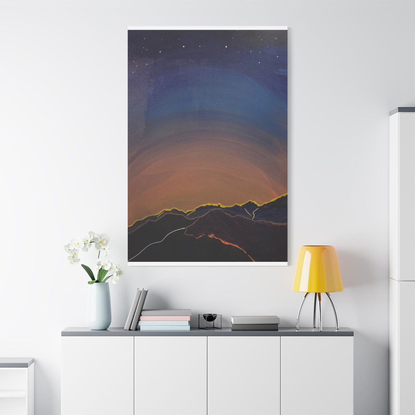 Sunset Mountain Canvas Wall Art - first light — Matte Stretched Landscape Print
