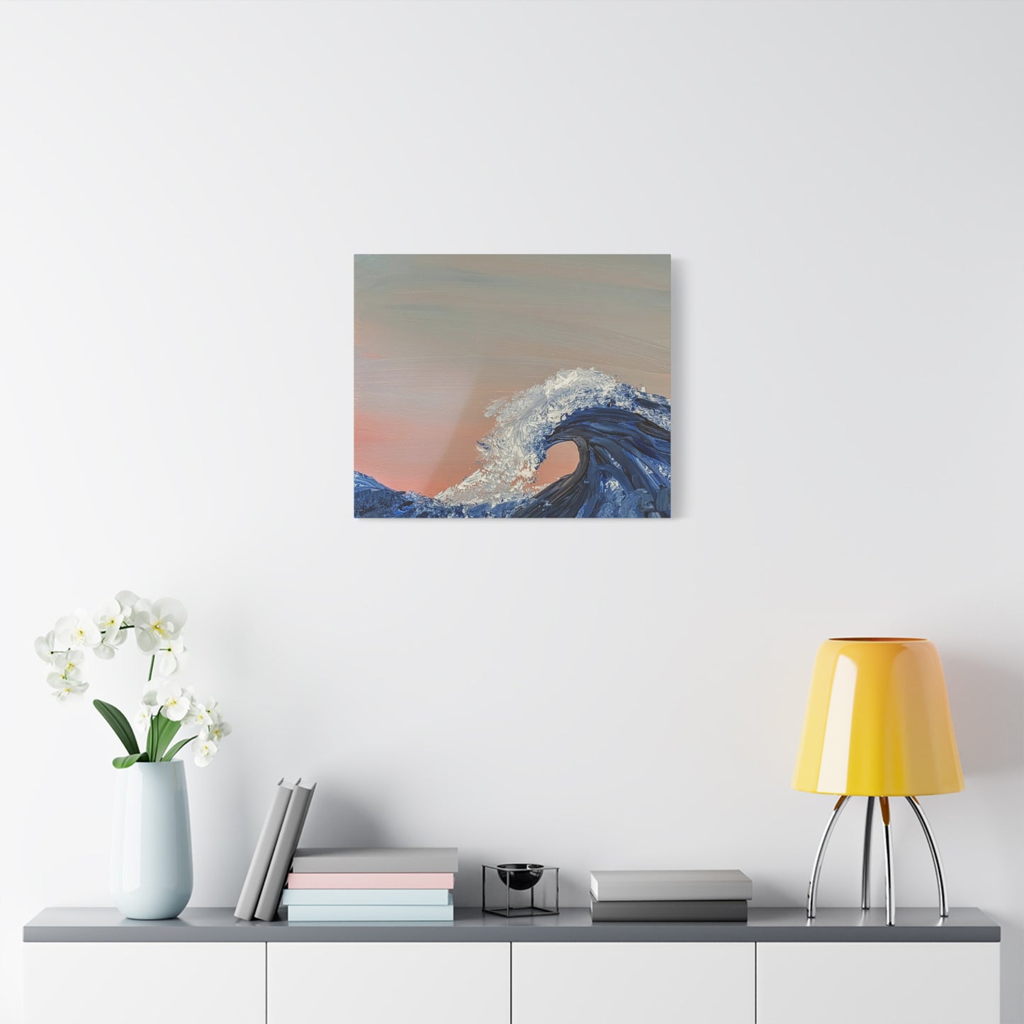 California_Coast - Ocean Wave Canvas Art — Blue Wave Seascape Matte Stretched Canvas