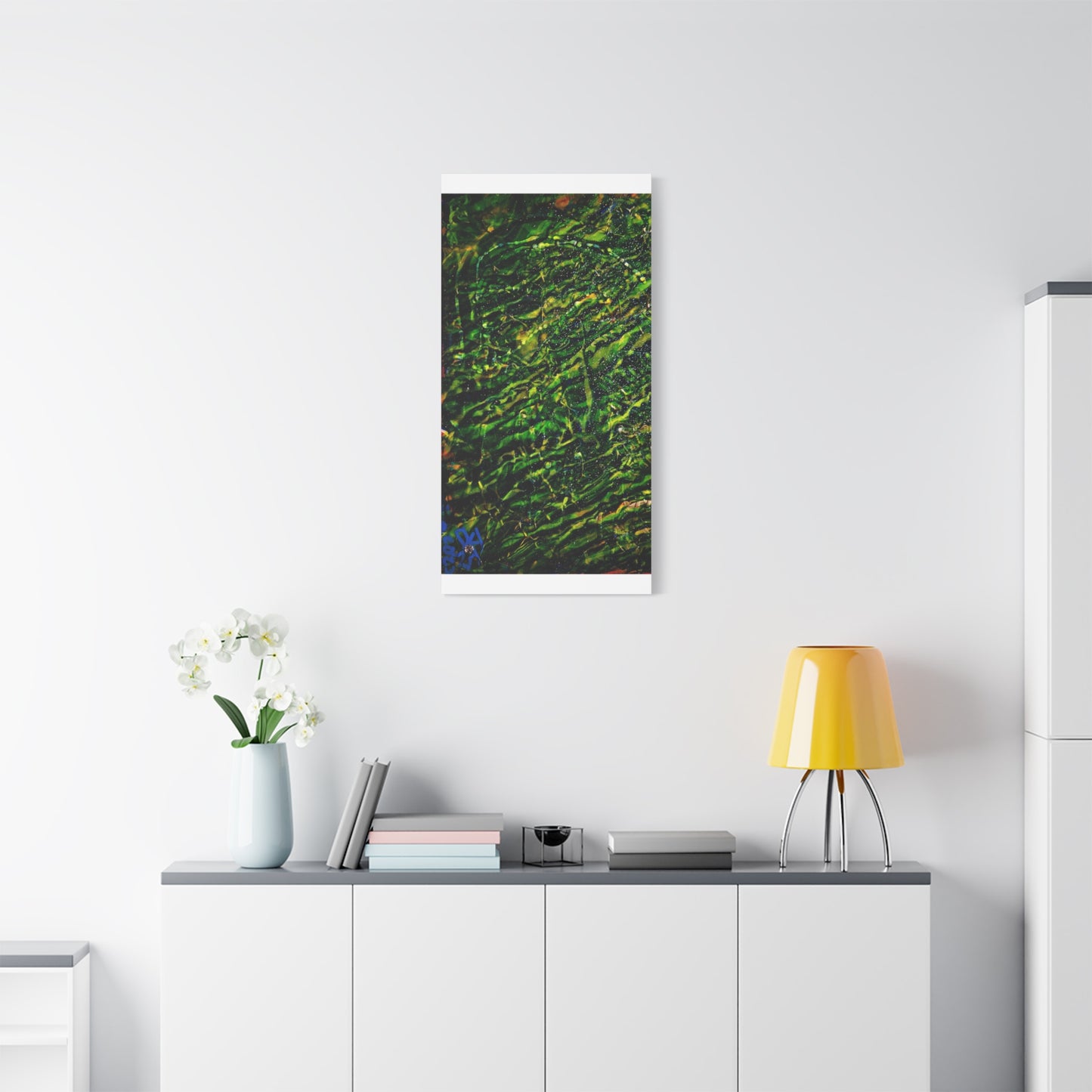 Confessions - Abstract Green Texture Canvas - Matte Stretched Wall Art
