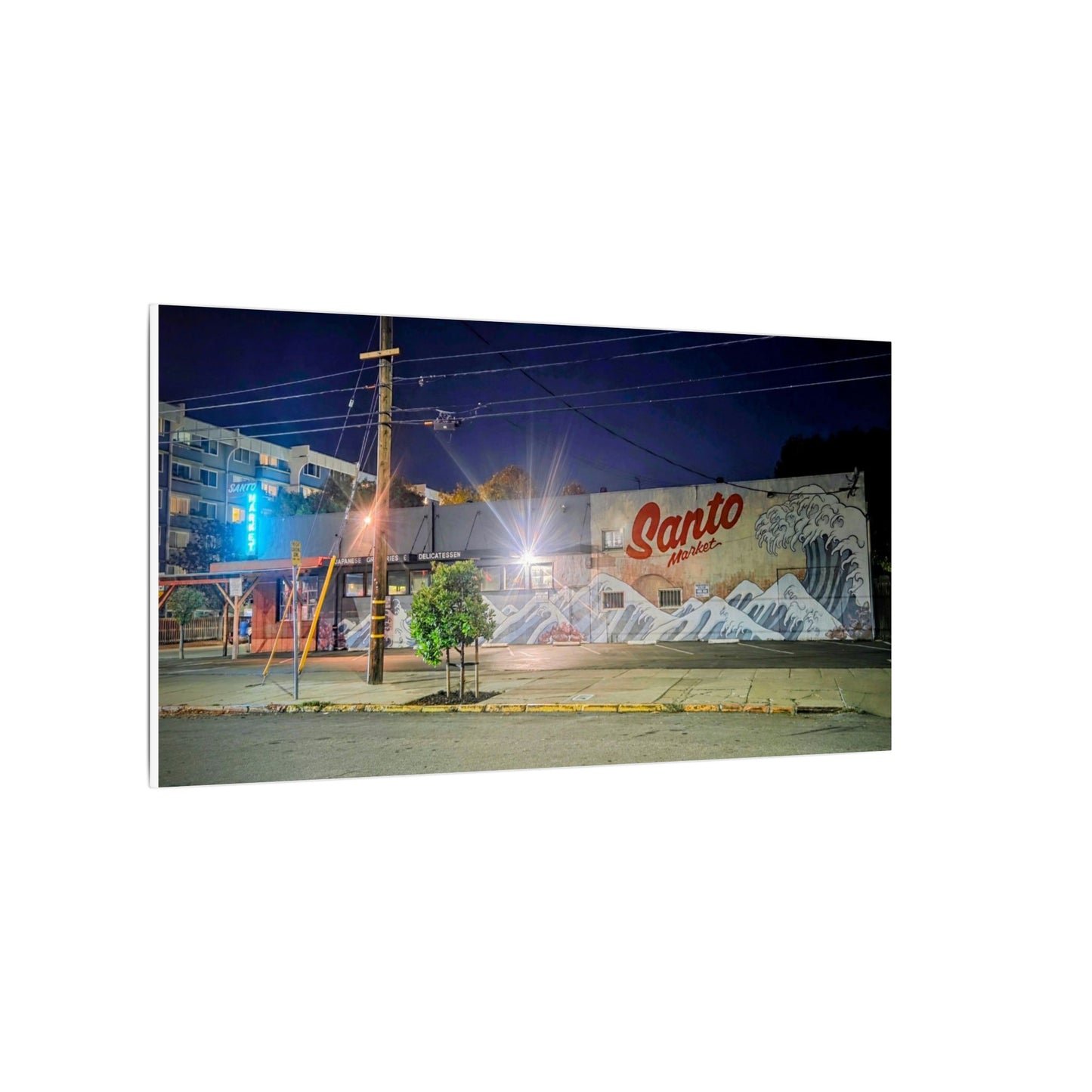 Santo Market Mural (7th&taylor)— Nighttime Urban Wall Art