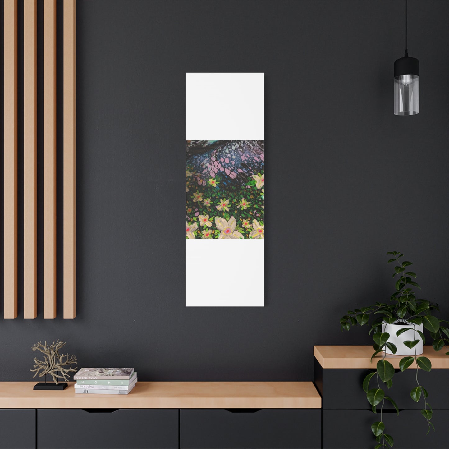 Floetrol&Flowers - Night Pour Garden Matte Canvas Print — Stretched Wall Art