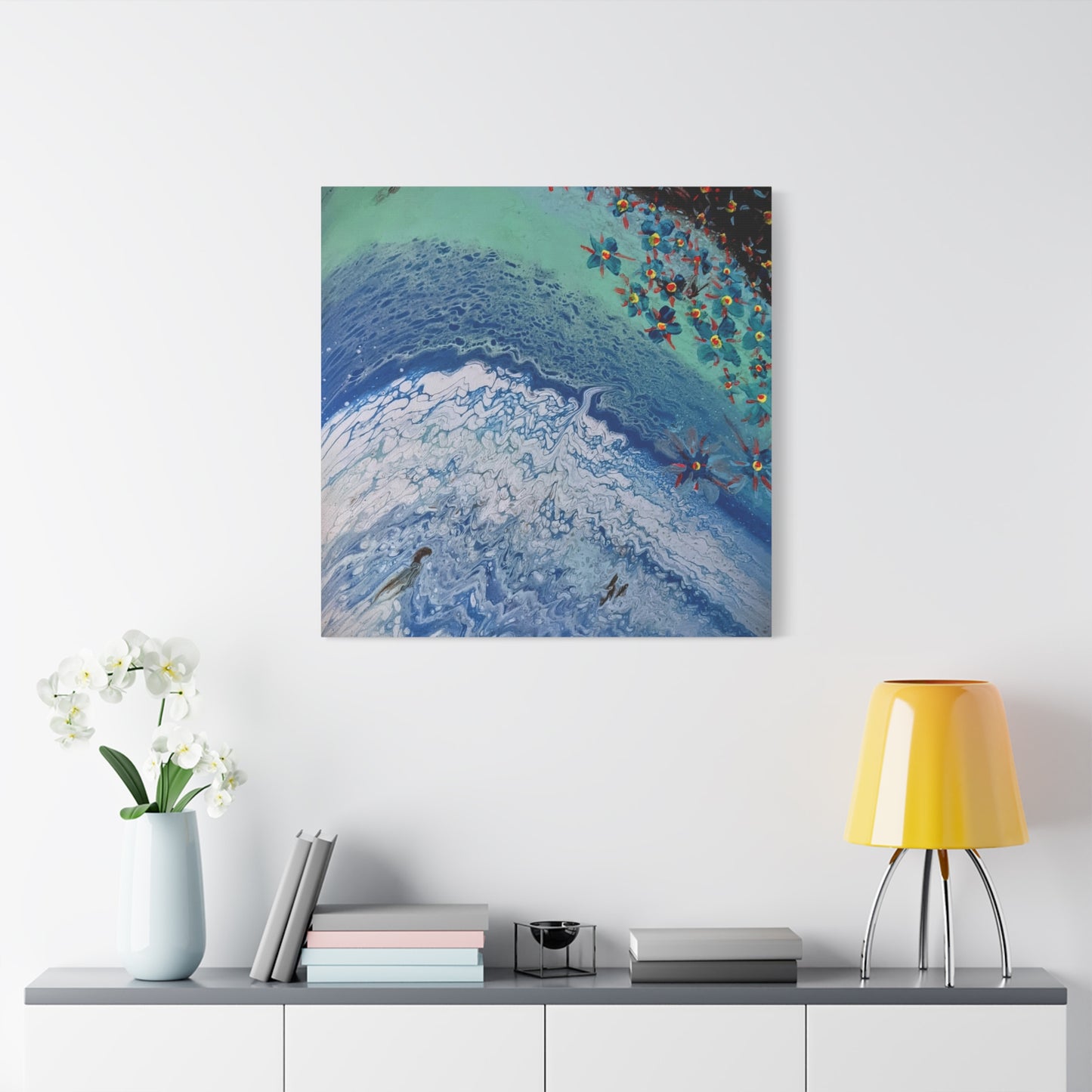 floetrol&flowers - Abstract Matte Canvas Print — Floral Accents Stretched Wall Art