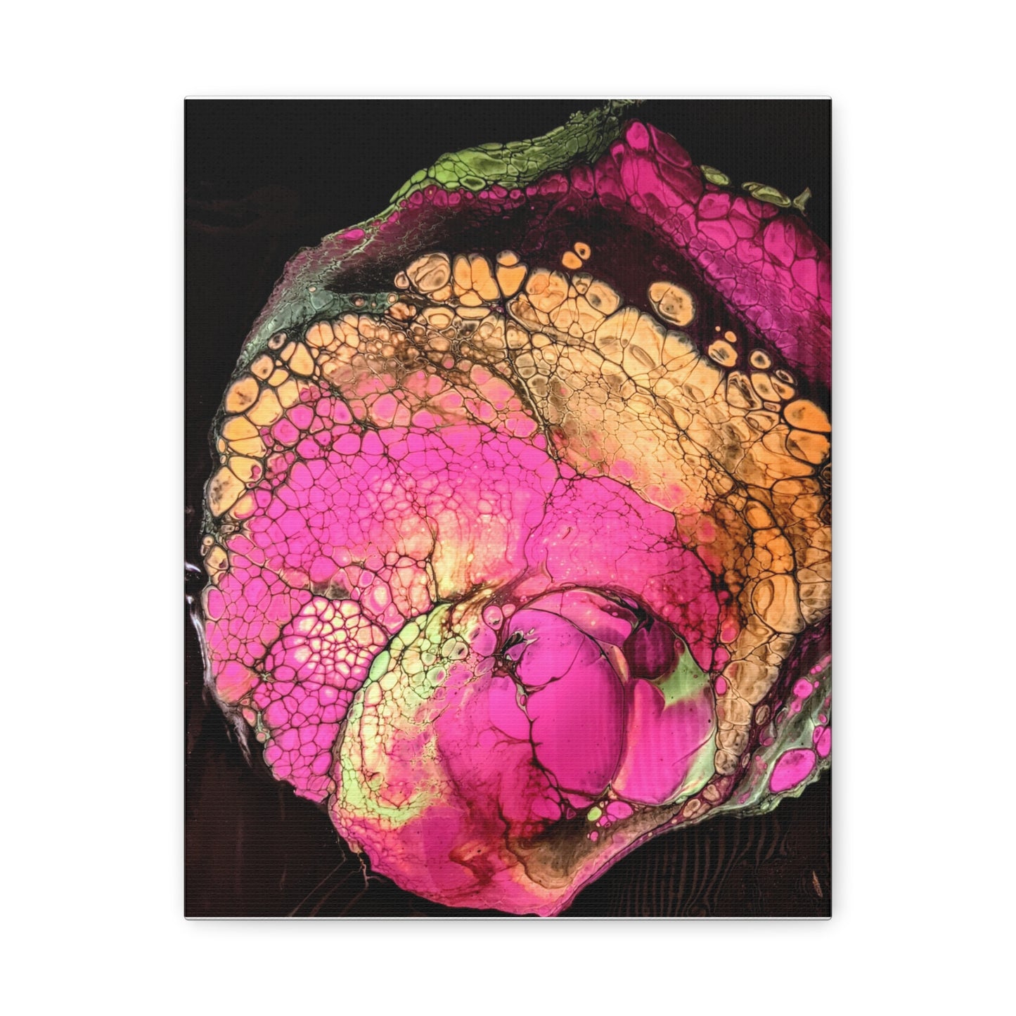 Abstract Pink & Gold Fluid Art Canvas