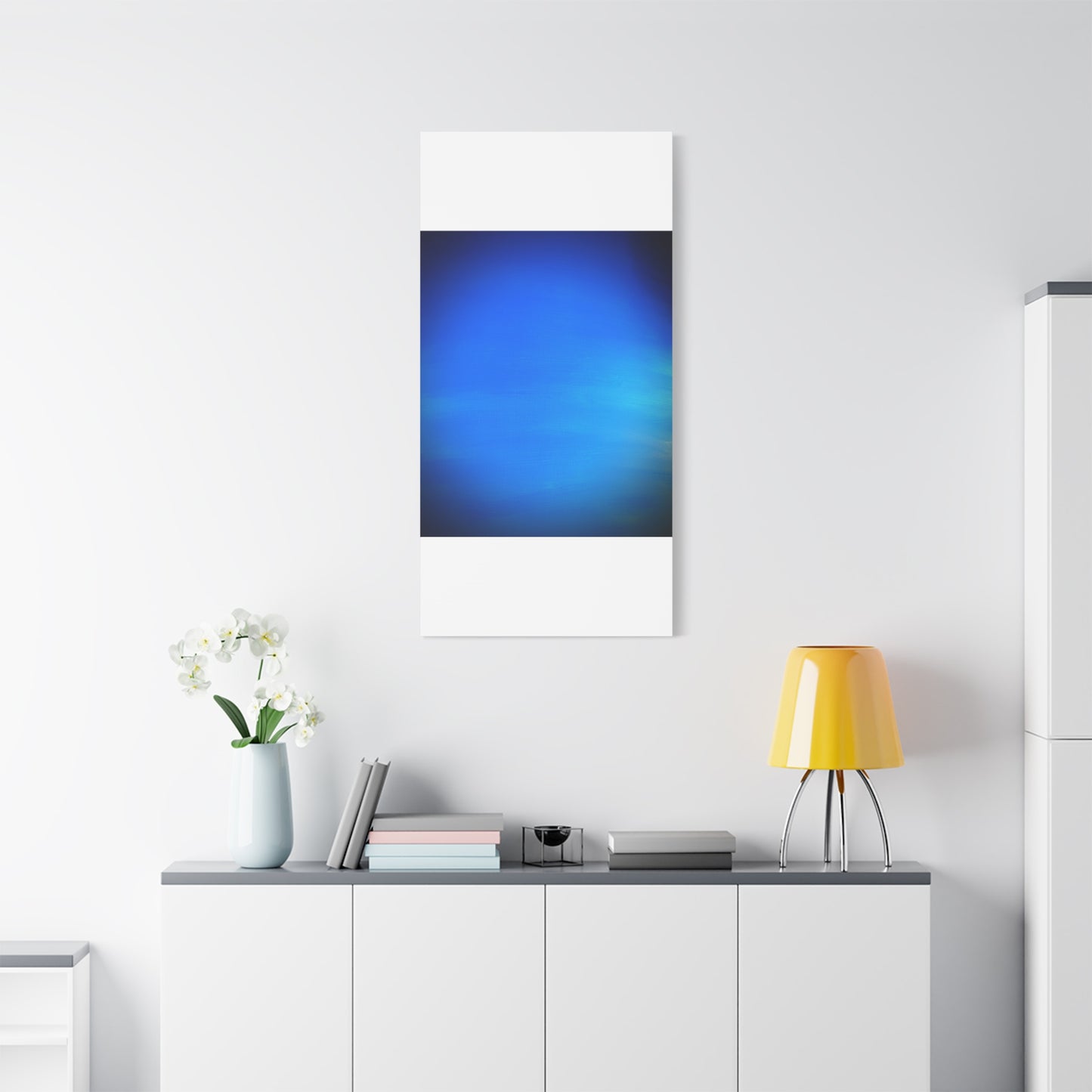 Blue Burst - Gradient Matte Canvas Print — Abstract Ocean Wall Art, Stretched 1.25"