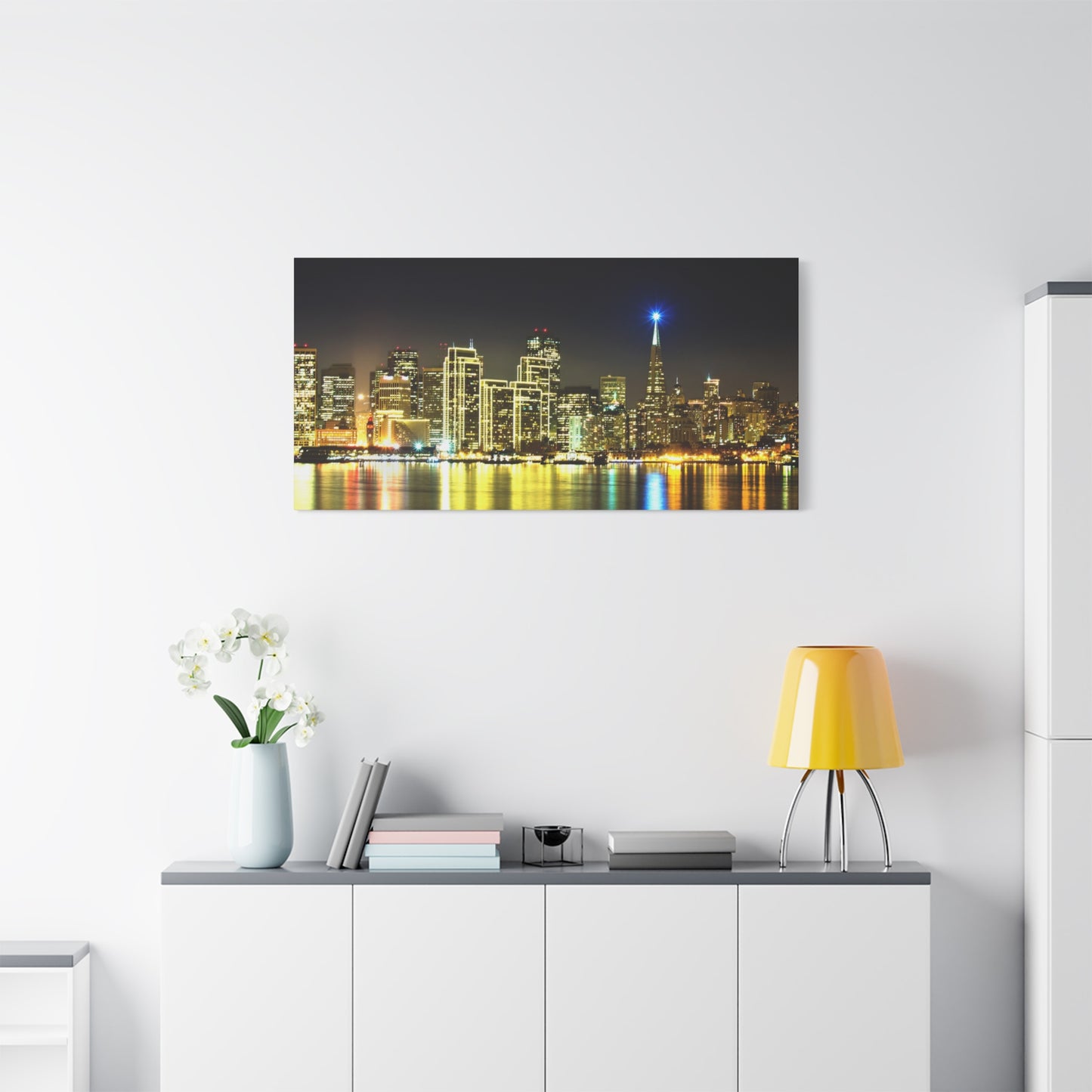 San Francisco Night Skyline Matte Canvas Print — Stretched 1.25"