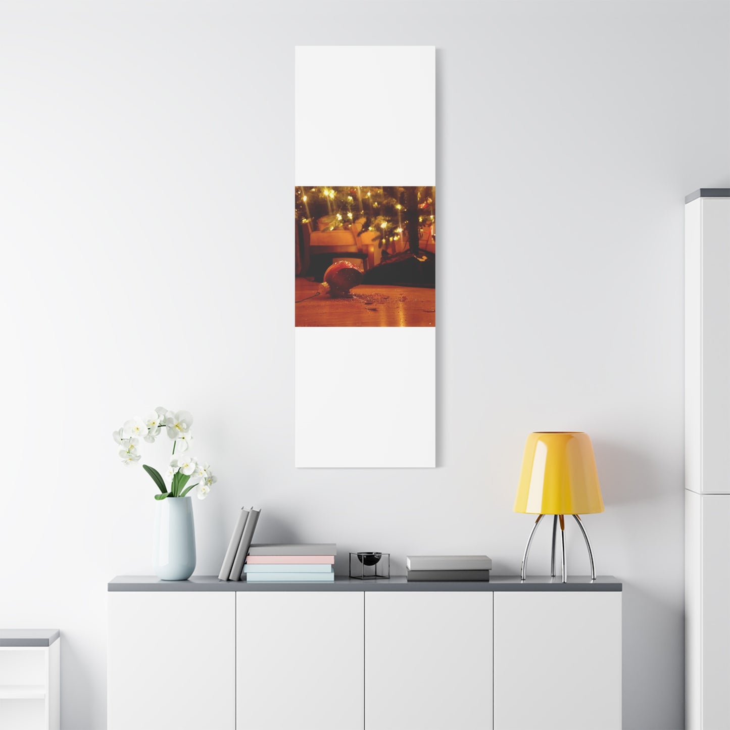 Christmas Tree Ornament Photo Canvas – Cozy Holiday Still Life Wall Art