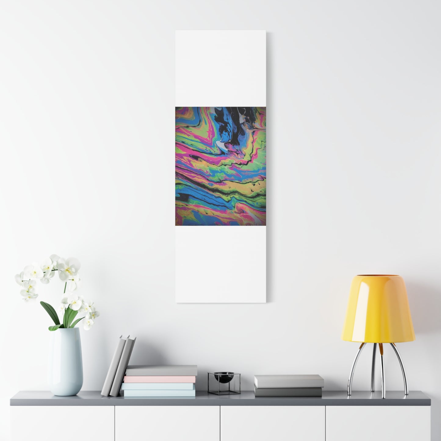 Abstract Neon Fluid Art Canvas Print — Vibrant Psychedelic Wall Decor