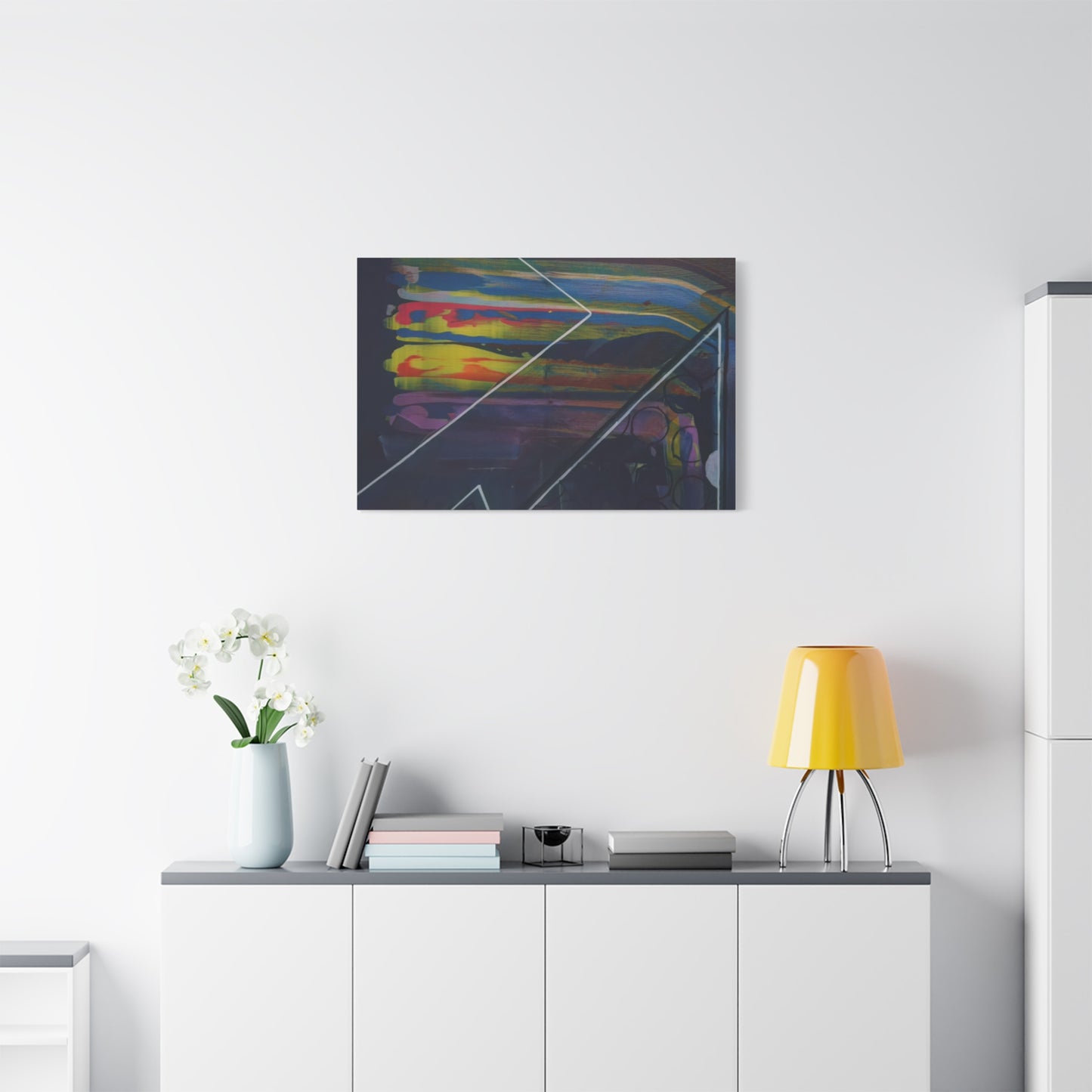 Abstract Geometric Canvas Art - 2025 astronomy – Colorful Drip Triangle Stretched Canvas