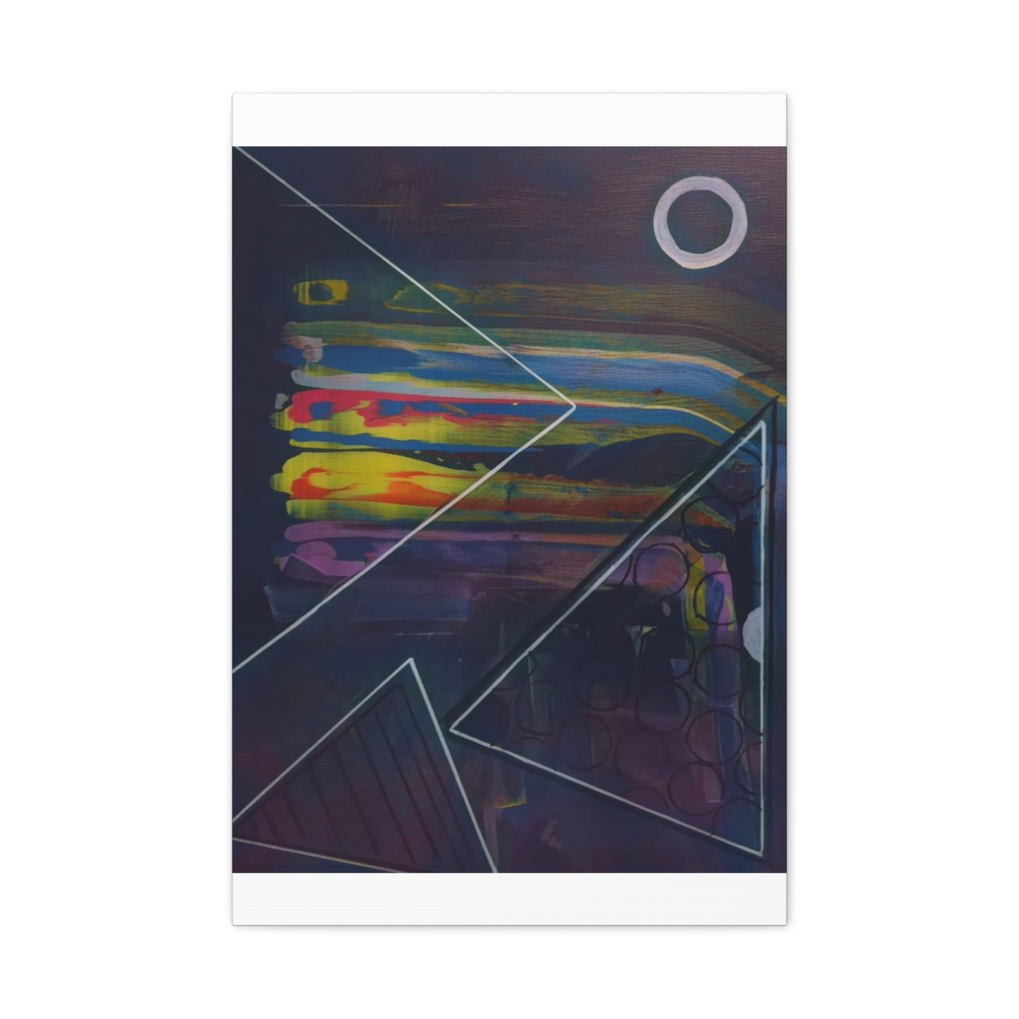 Abstract Geometric Canvas Art - 2025 astronomy – Colorful Drip Triangle Stretched Canvas