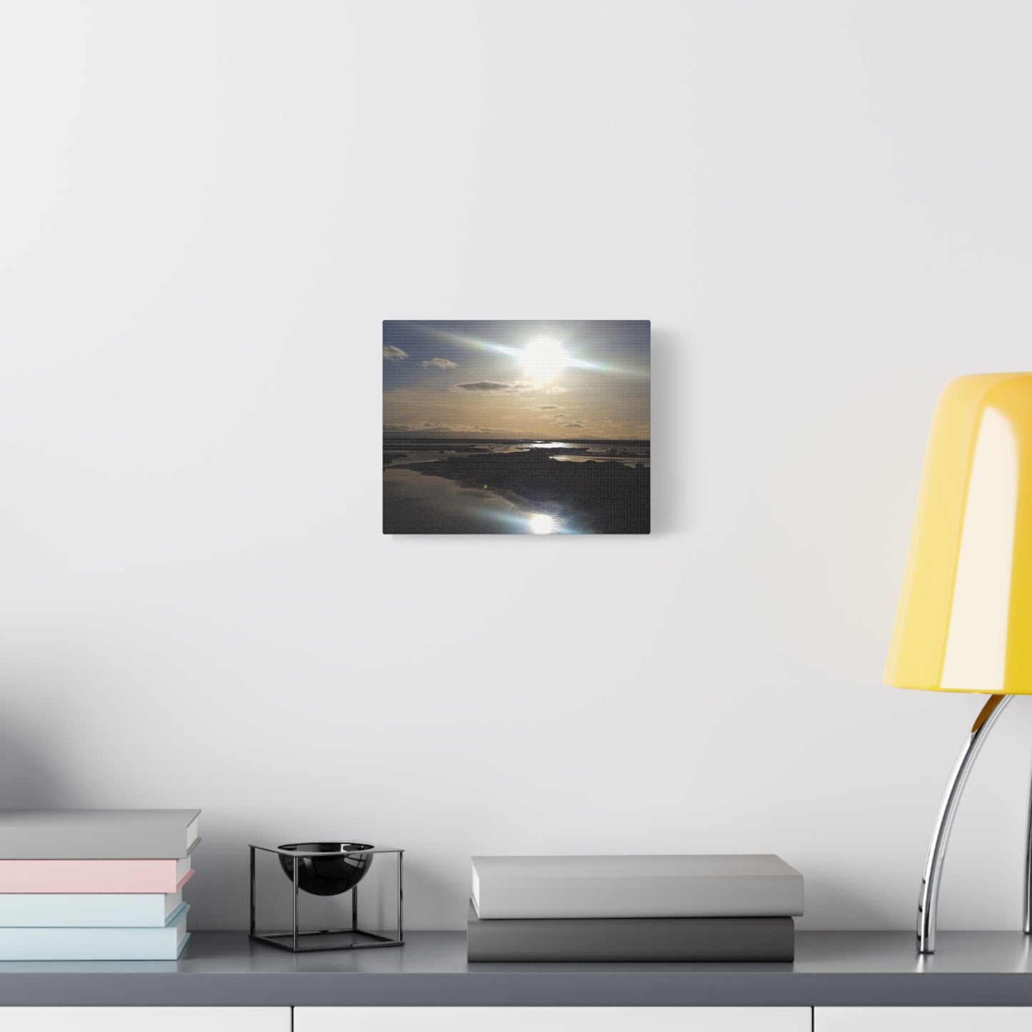 Sunlit Coastal Reflection (don edwards preserve)Canvas Print — Matte Stretched Wall Art