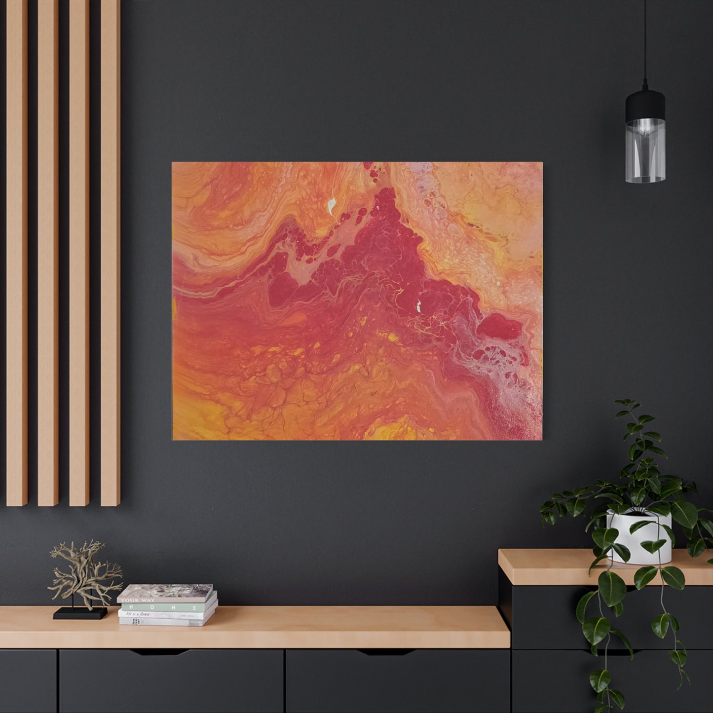 Abstract Pepto Popured - Sunset Swirl Matte Canvas Art - Stretched 1.25"